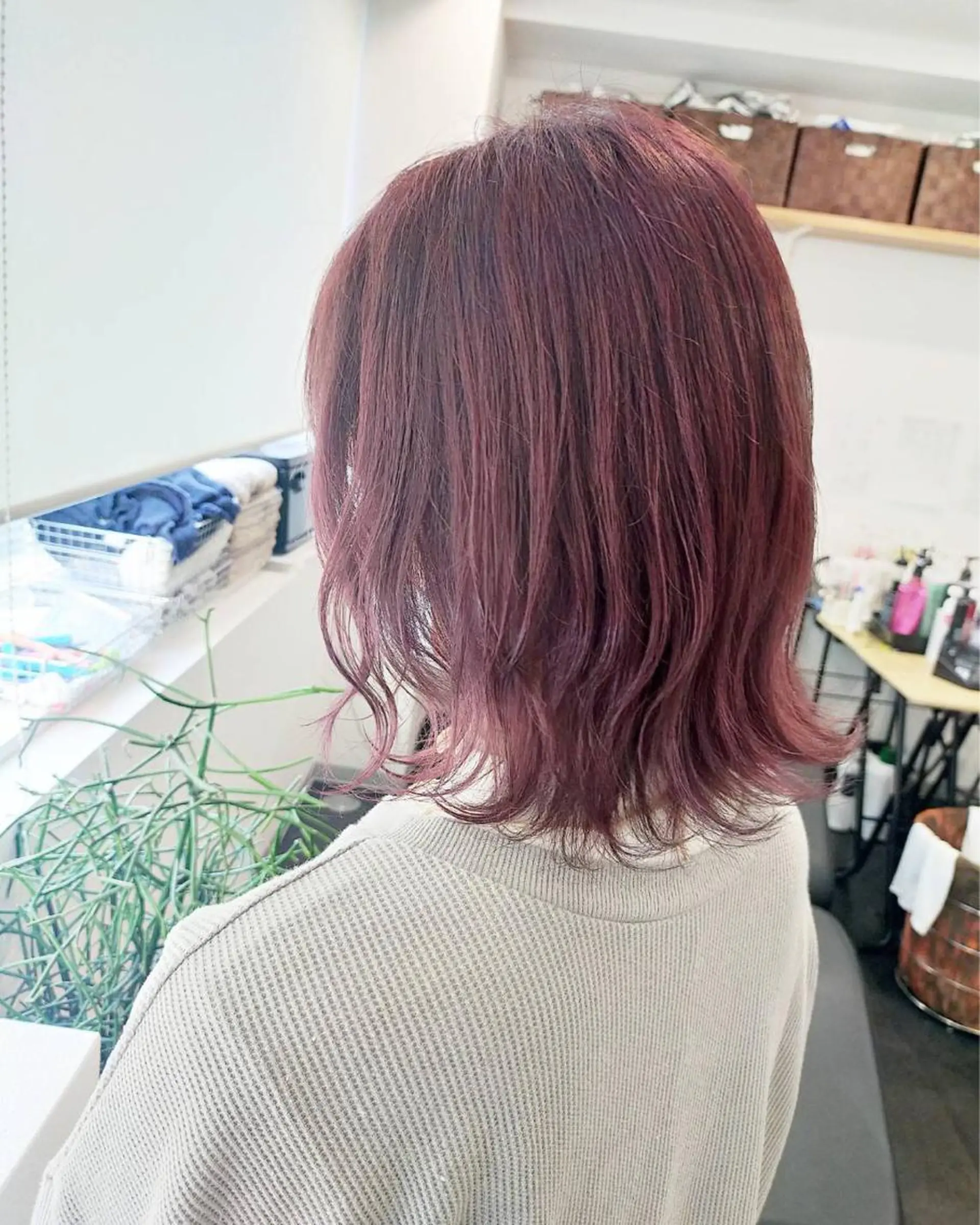 ミディアム カラー ヘアアレンジ 京都美容師 塩のヘアスタイル