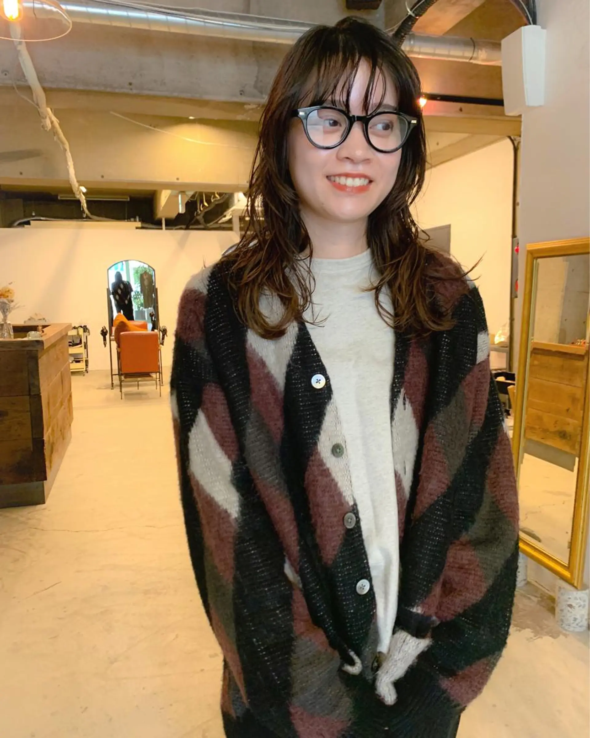 セミロング パーマ パーマ/レイヤー 岩山丈一郎のヘアスタイル