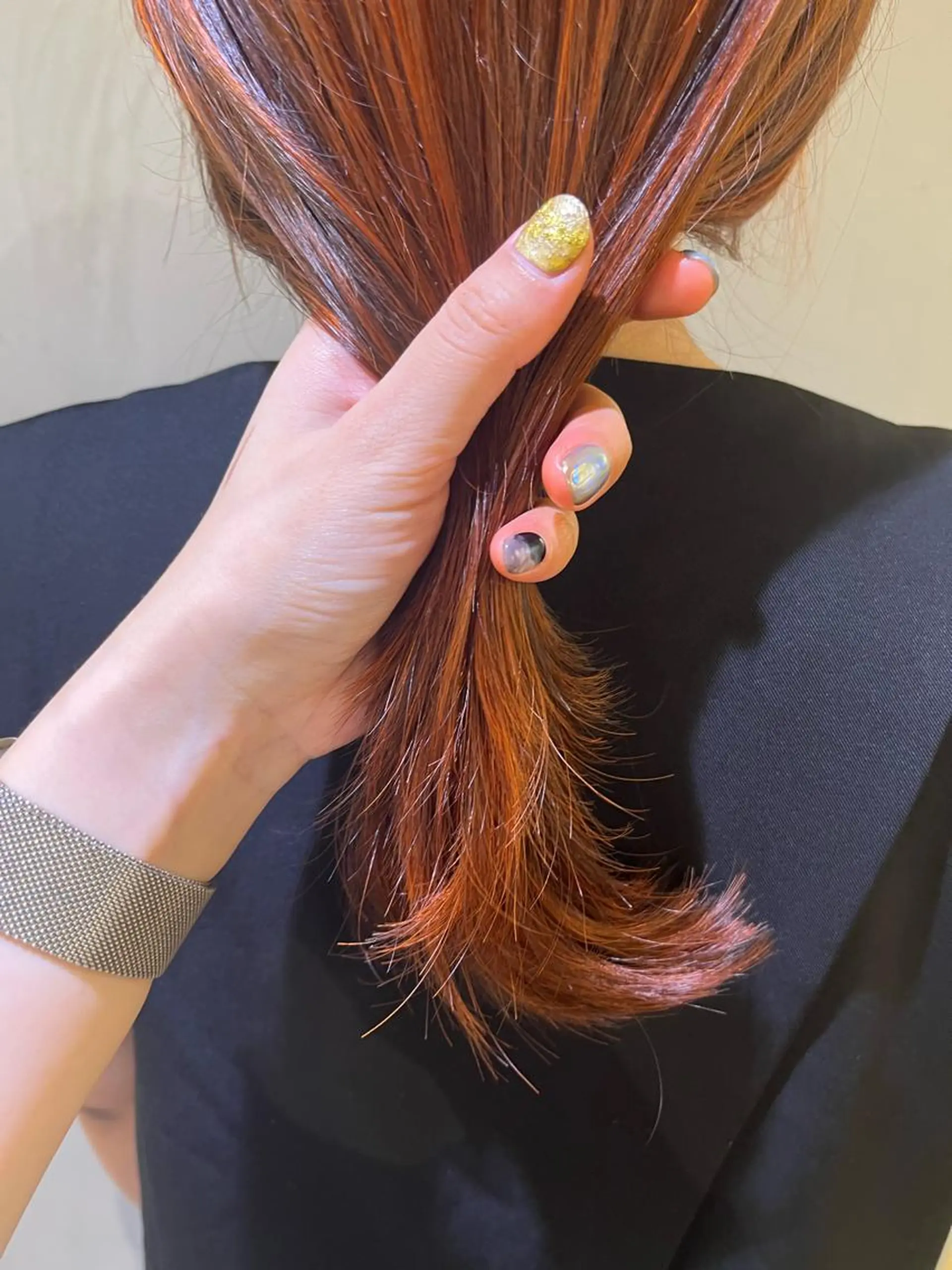 ミディアム カラー パーマ ヘアアレンジ メンズ メンズハイライト ハイライトカラー ハイライト GO TODAY シェアサロン 表参道Flos店所属・nishi fuyumiのヘアスタイル