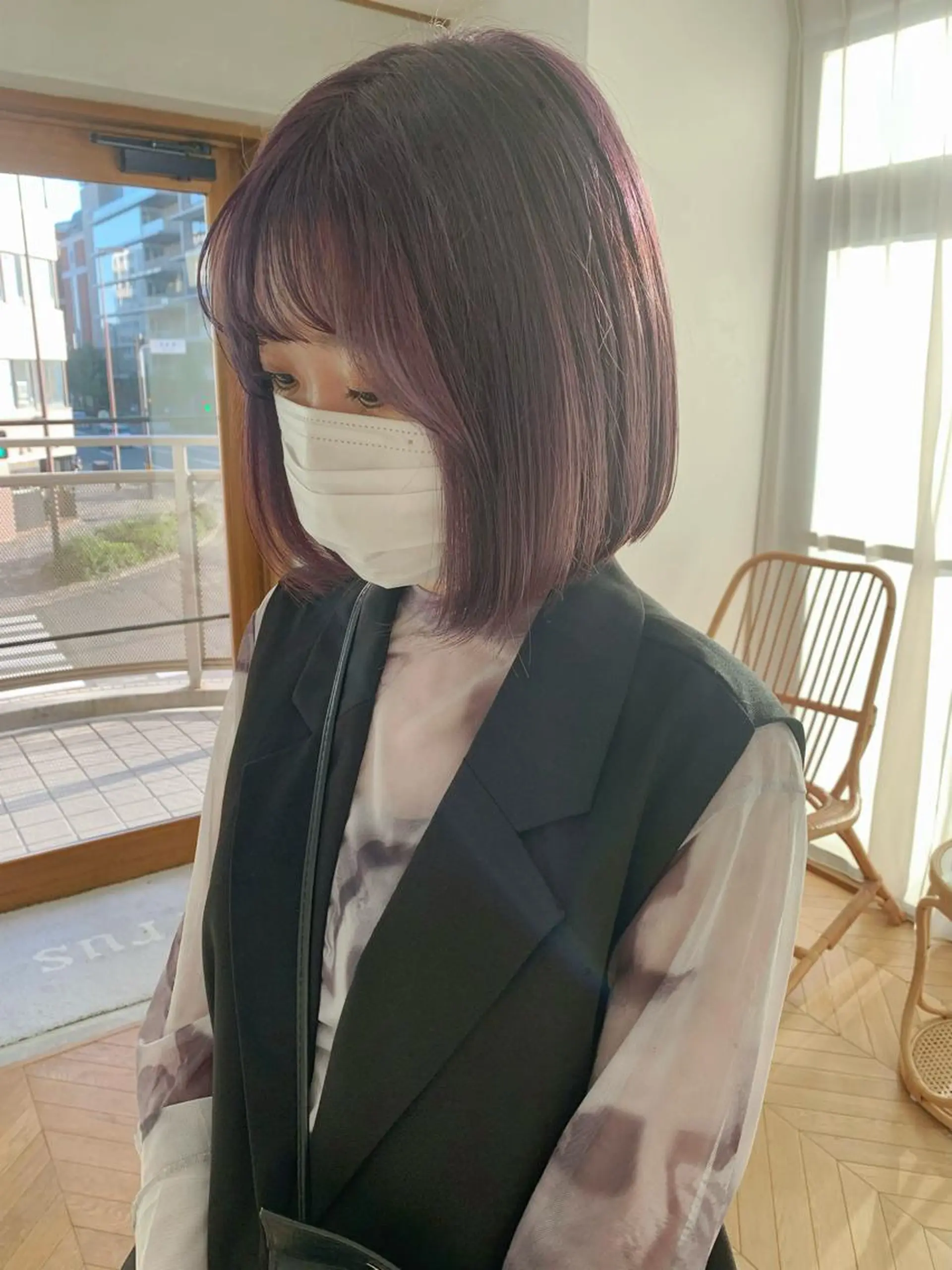 ミディアム カラー ヘアカラー トリートメント cirrus🕊 山縣あかりのヘアスタイル