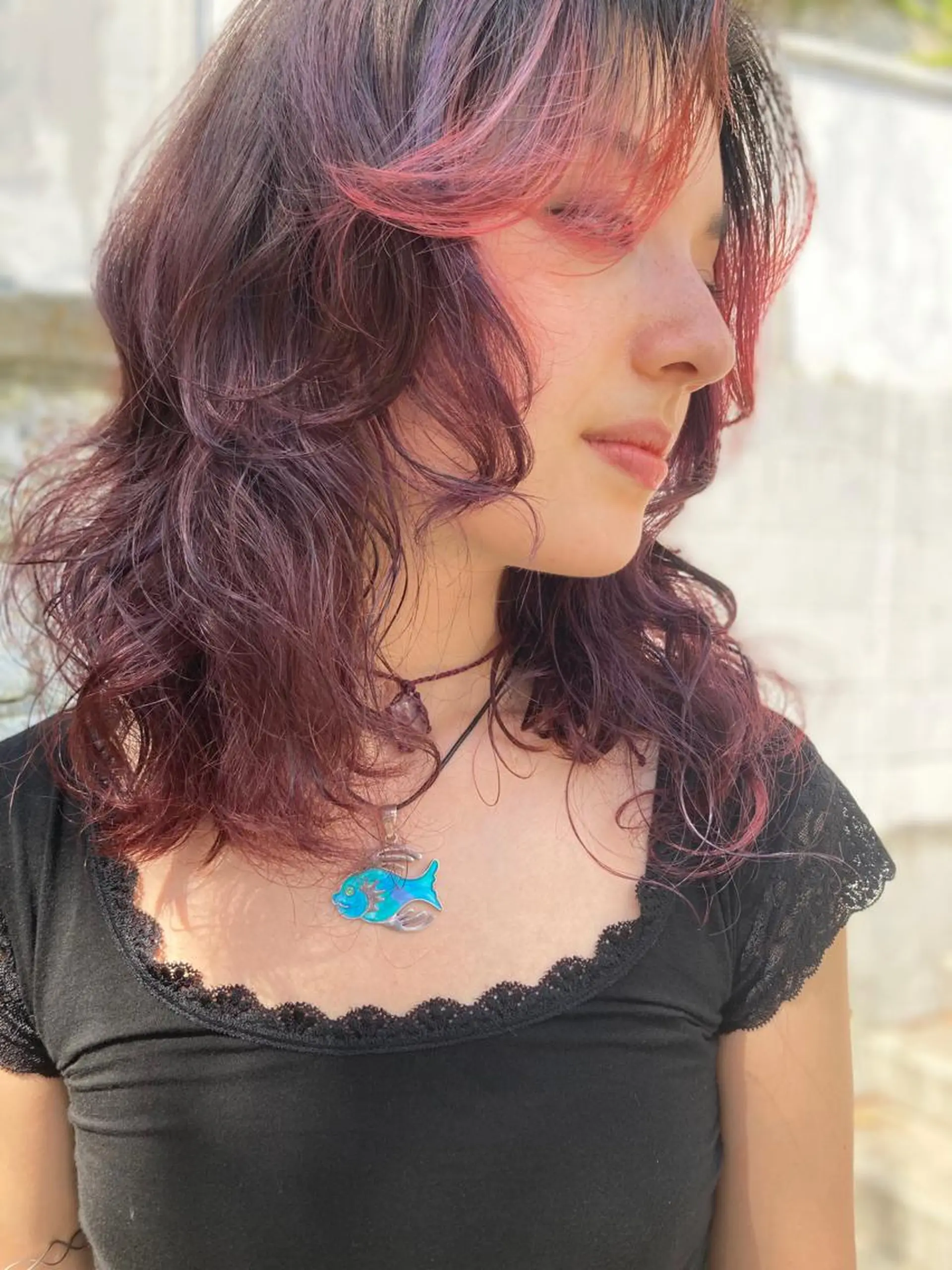 ミディアム カラー パーマ レッドカラー ainico.所属・髪質改善　艶髪✨ Teppeiのヘアスタイル