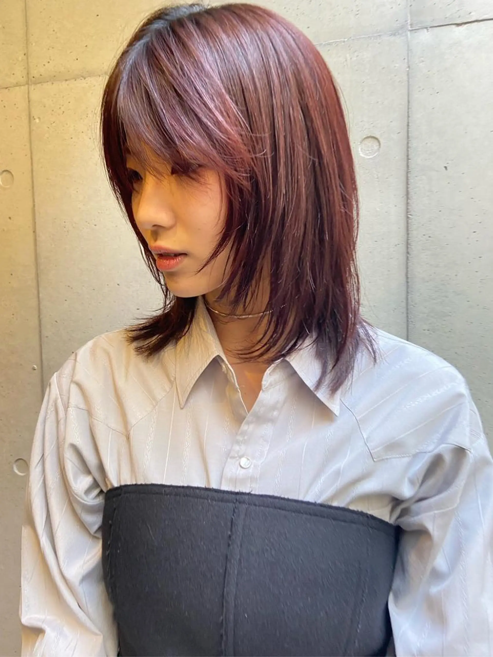 ミディアム カラー カット ヘアカラー トリートメント ウルフ/レイヤー🟠 山本祐輔🟠のヘアスタイル