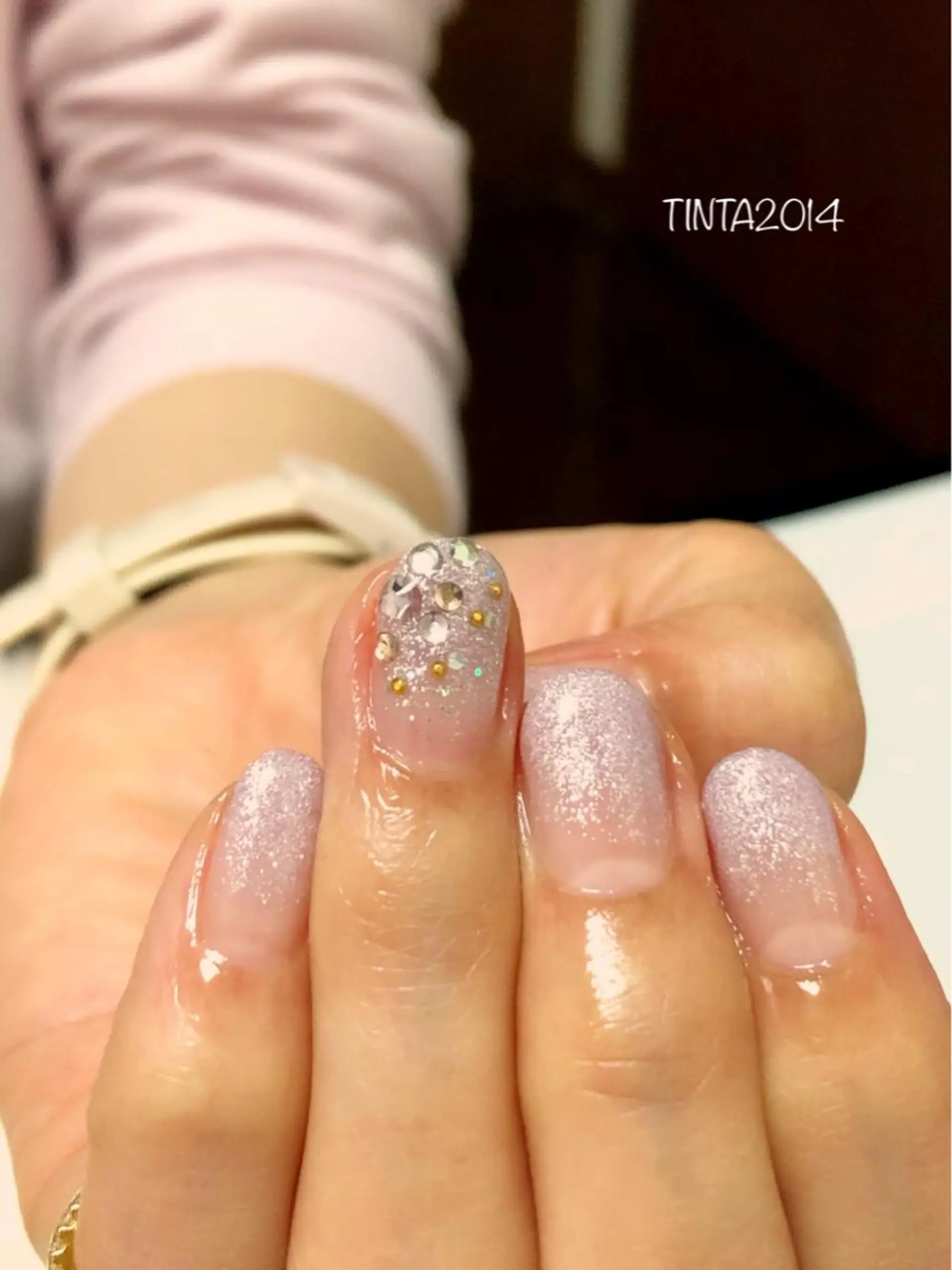 ネイル ラメ(グリッター) ストーンネイル ネイルサロン ティンタ所属・馬場 典子のネイルデザイン