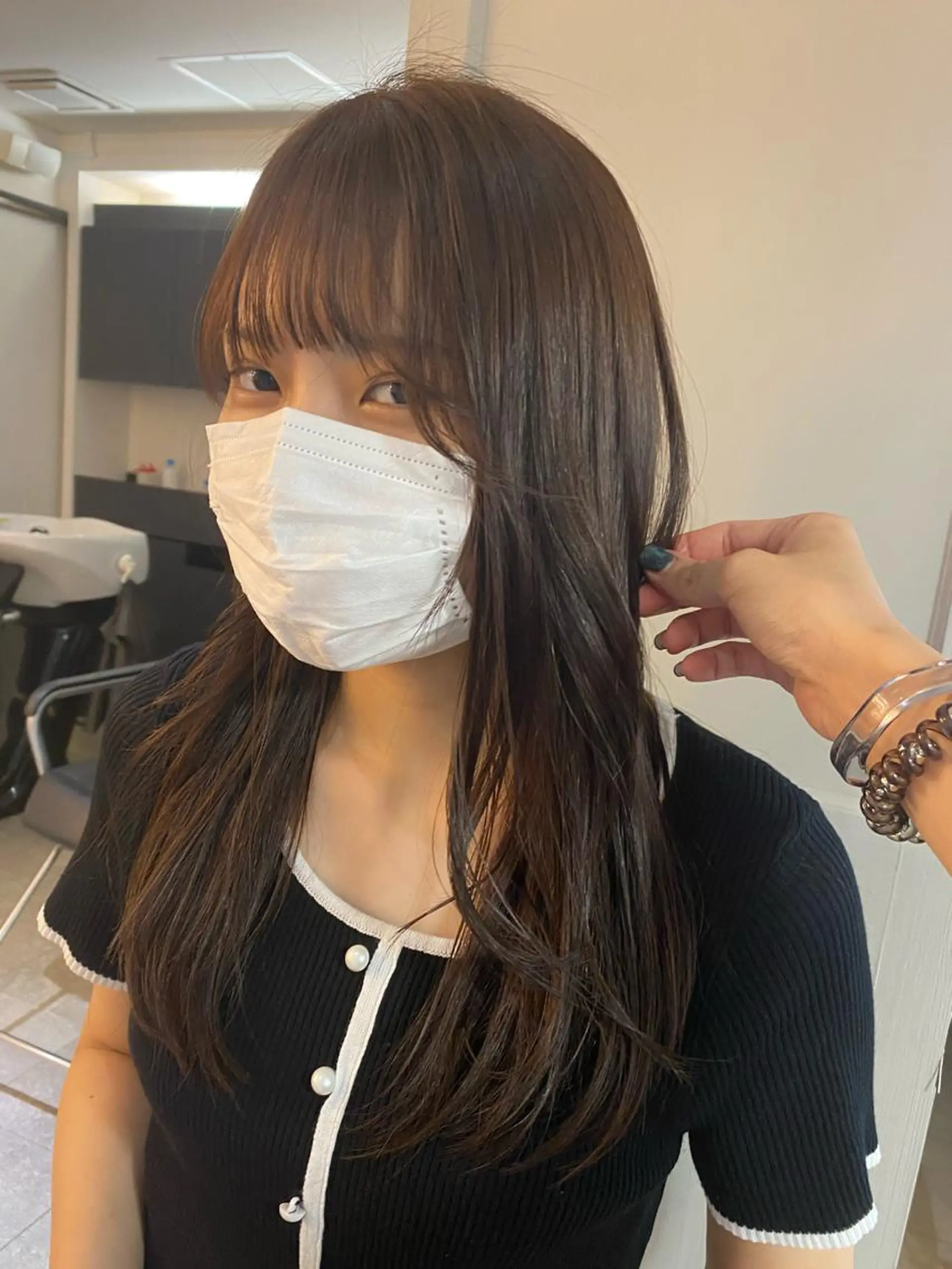 ロング カラー カット ヘアカラー トリートメント 梅田ハイトーン チダ ヒナノのヘアスタイル