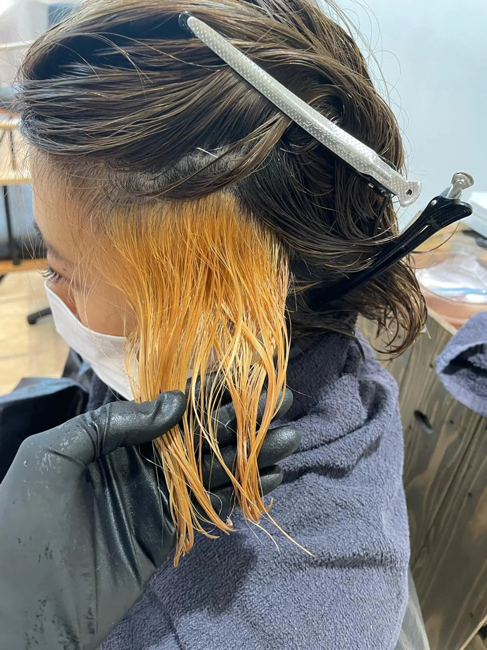 ミディアム カラー アッシュ バレイヤージュ ベージュカラー ブリーチ ブルーカラー カット ヘアカラー 髪質改善/縮毛矯正 ボブ/Ryuseiのヘアスタイル