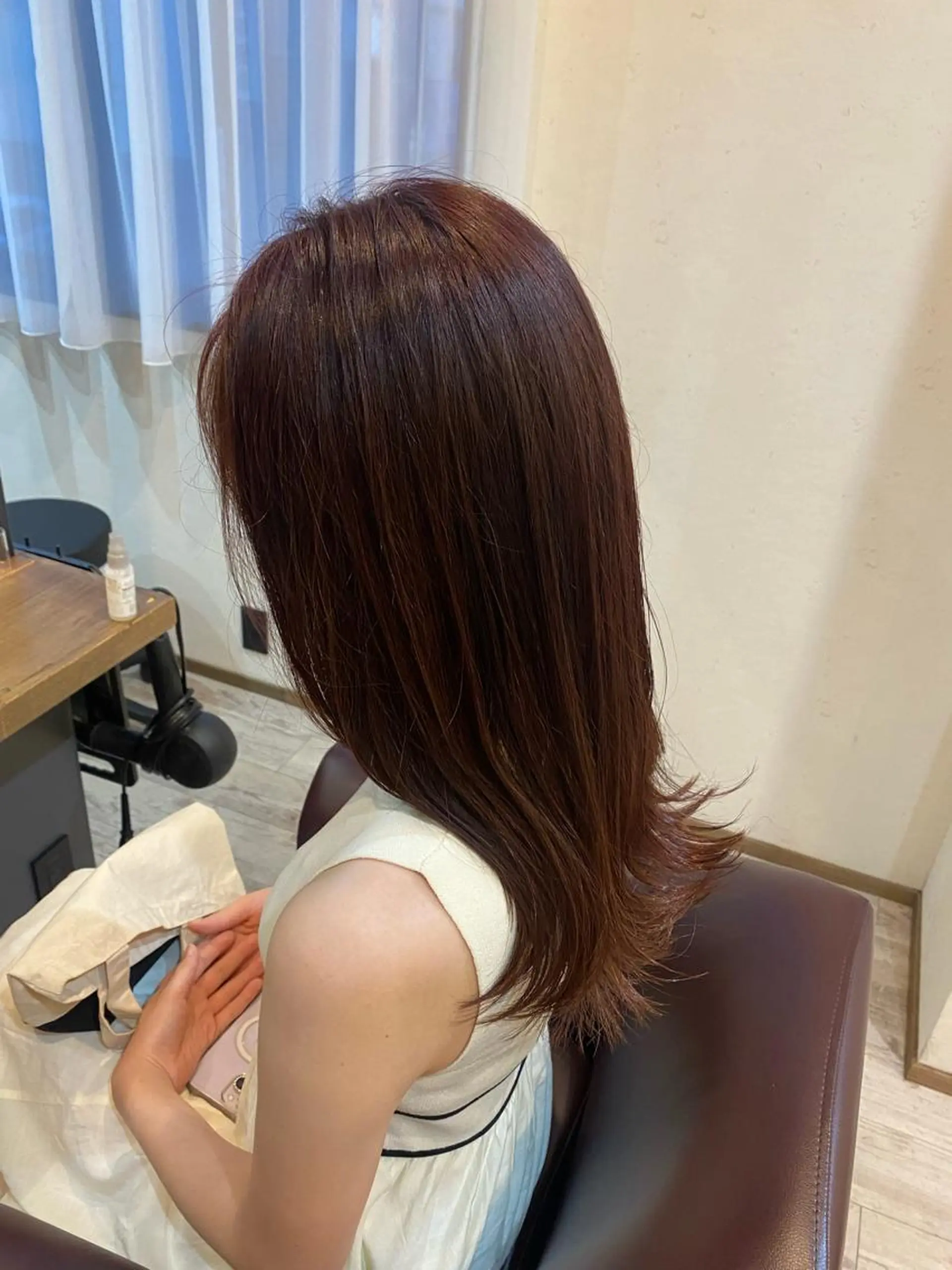 セミロング カラー ベージュカラー ピンクカラー ピンクベージュ 🍑 モモカ🍑のヘアスタイル