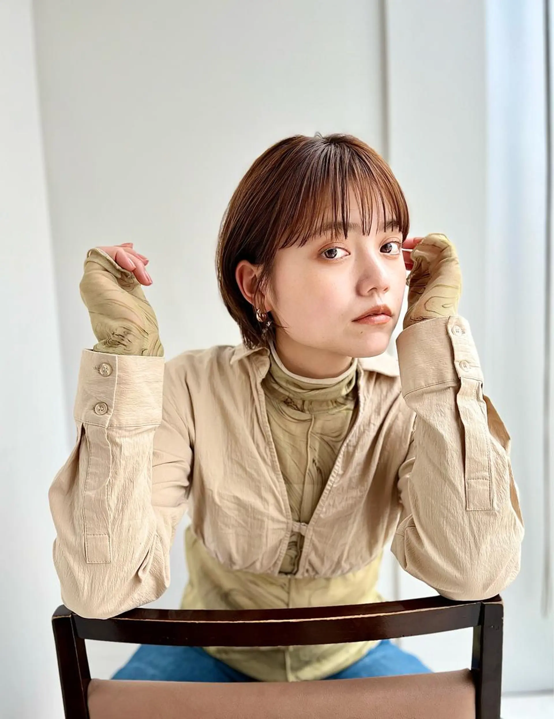 ショート ショートボブ ボブ ショートヘア あやめ【顔まわり/レ イヤー/柔らかカラ】のヘアスタイル