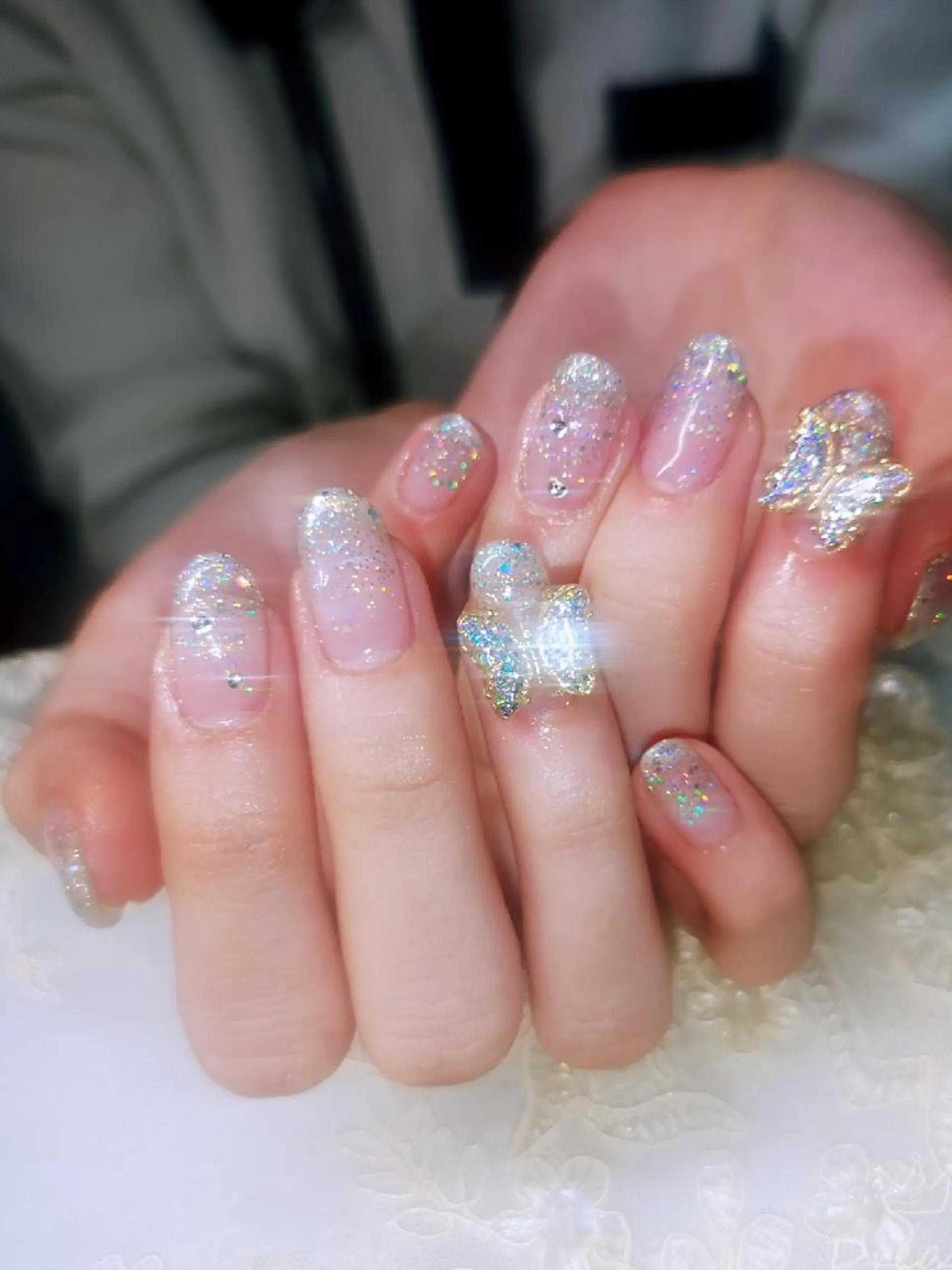 ネイル ネイリストゆか💅 長さだし、深爪矯正のネイルデザイン