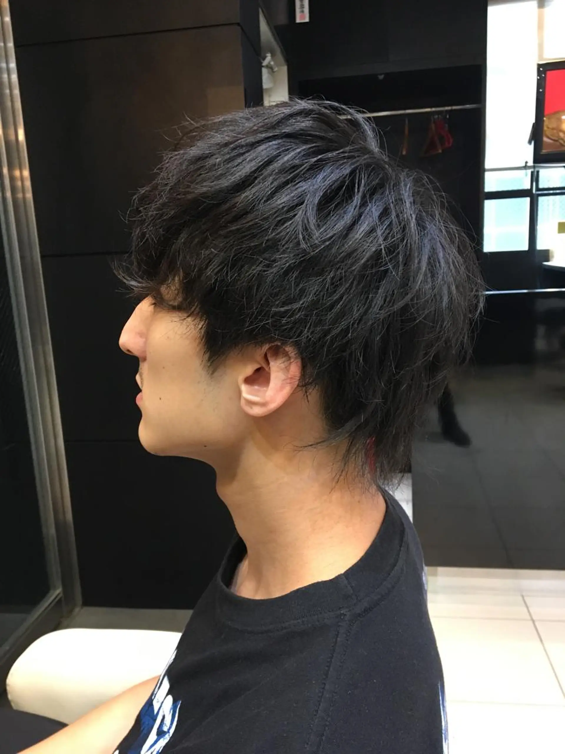 ショート パーマ メンズ マッシュウルフ マッシュ メンズウルフカット ウルフカット Lauburu  bat.hair渋谷2号店 【ラウブル バトヘアー シブヤ】所属・メンズ特化🔥 アサオカカズキのヘアスタイル