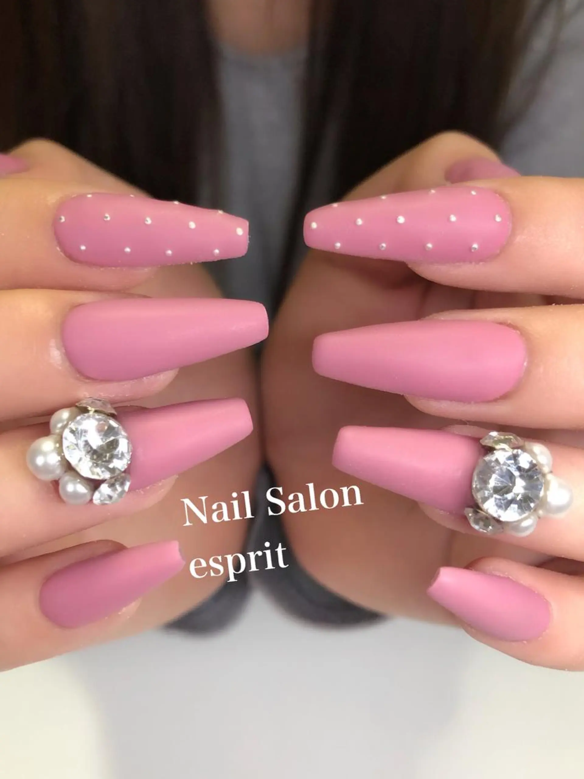 ネイル 長さ出し ロングネイル マットネイル 持ち込み スカルプネイル Nail Salon espritのネイルデザイン