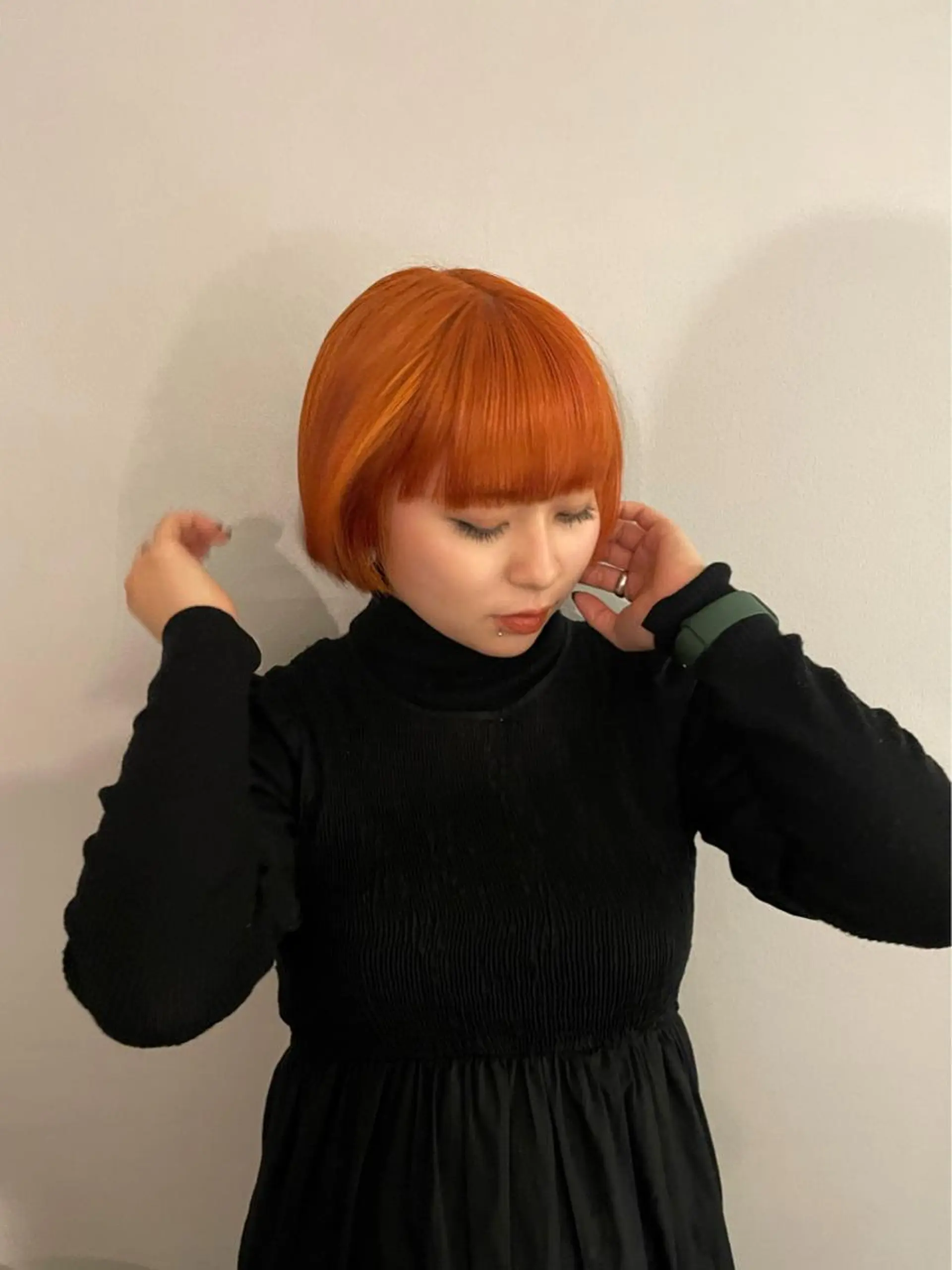 カラー オレンジ ヘアカラー トリートメント ミルクティーベージュ ブリーチ🖤サヤカのヘアスタイル