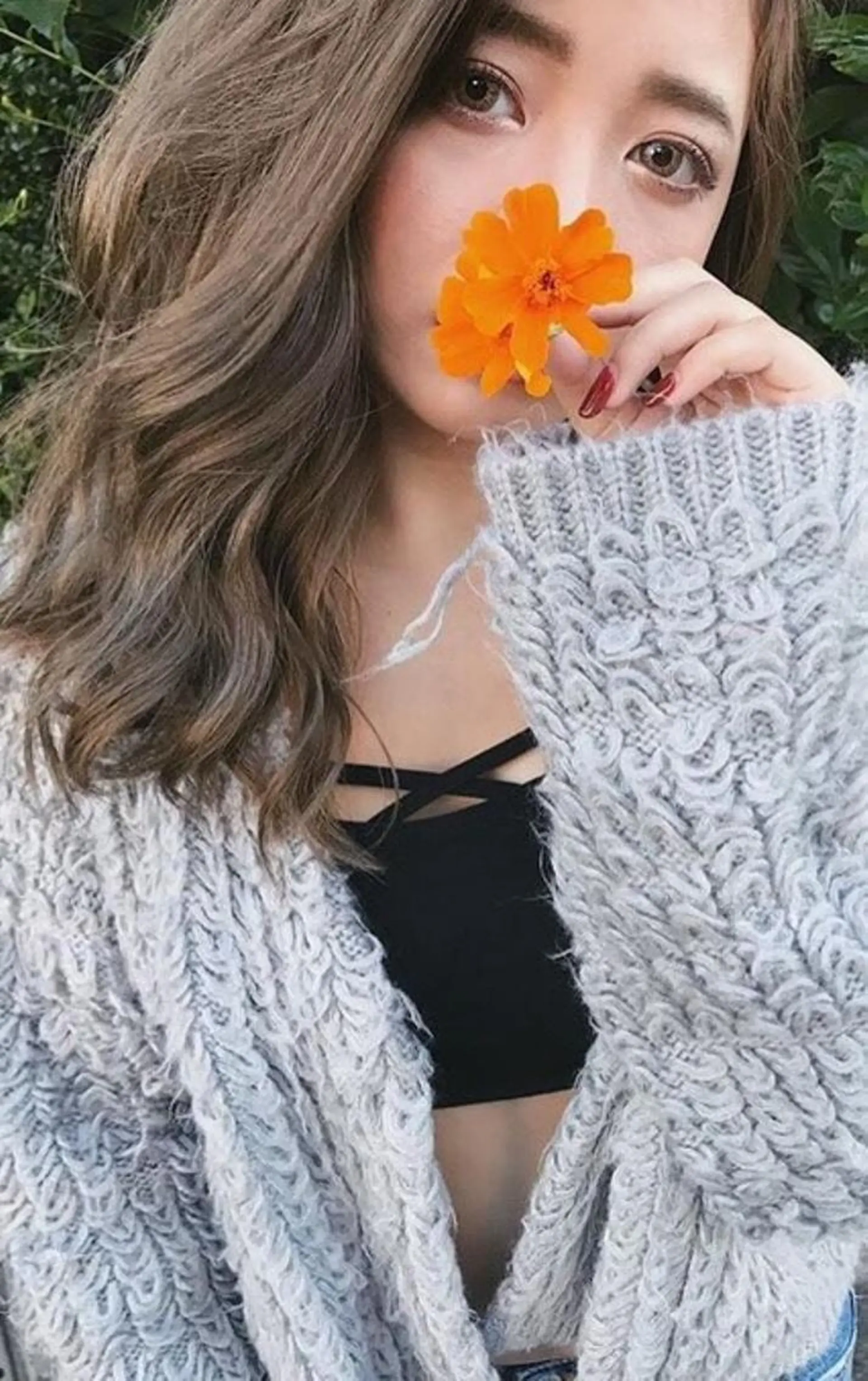 ロング カラー パーマ ヘアアレンジ Device ディバイスのヘアスタイル