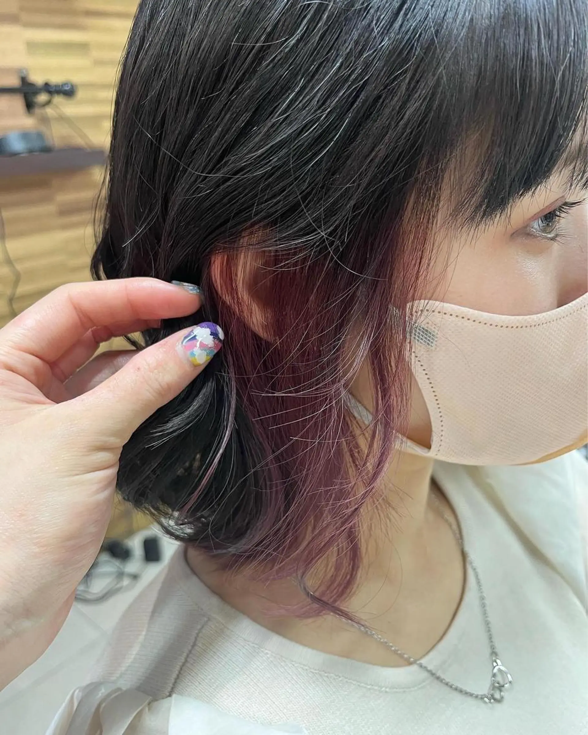 ミディアム カラー ピンクカラー カット ヘアカラー トリートメント 似合わせ/ブリーチ/ 髪質改善/ミクෆ‪のヘアスタイル