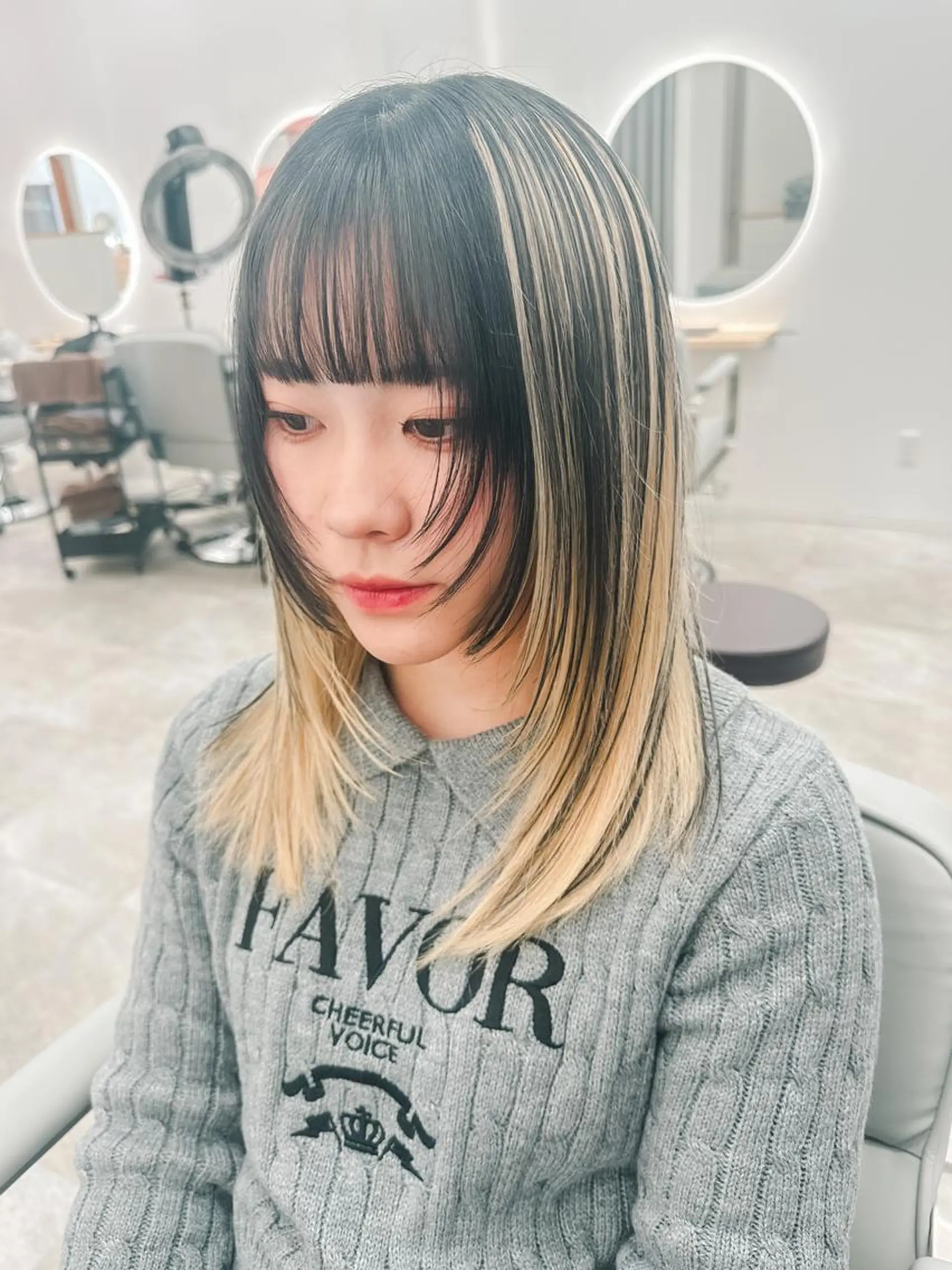 ミディアム カラー カット ヘアカラー トリートメント レイヤー/ウルフ/ ハッシュカット/ダイのヘアスタイル