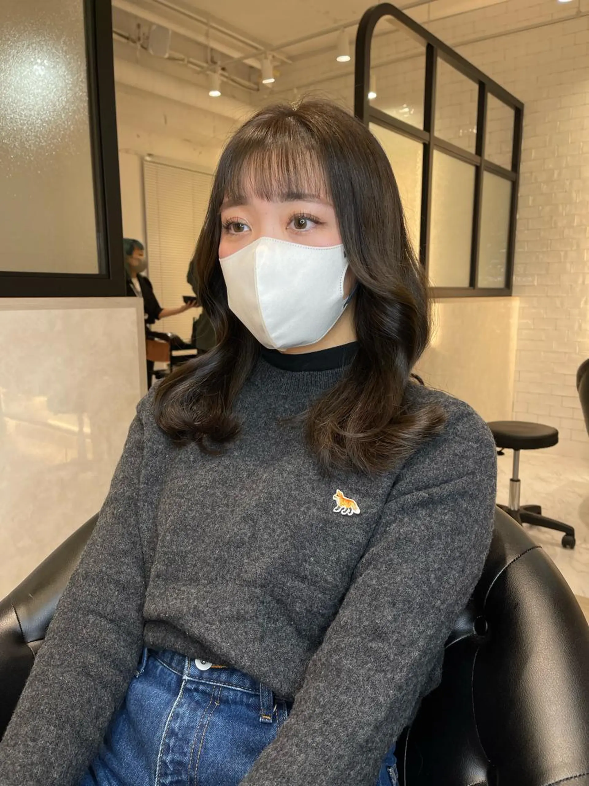 セミロング カラー カット ヘアカラー トリートメント &chaLme   心斎橋所属・emi/髪質改善/ 韓国風/艶カラーのヘアスタイル