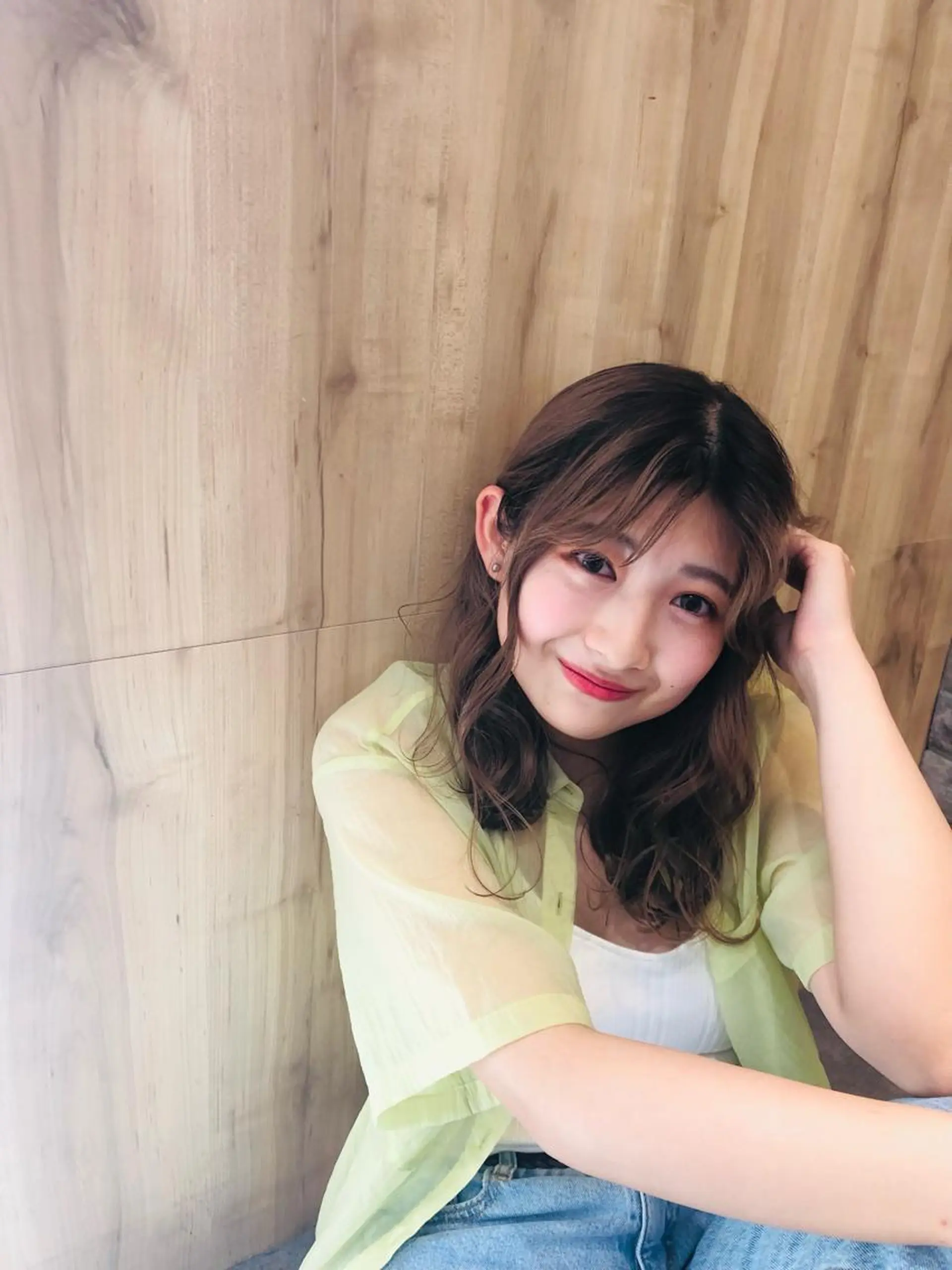 セミロング たけだ れなのヘアスタイル