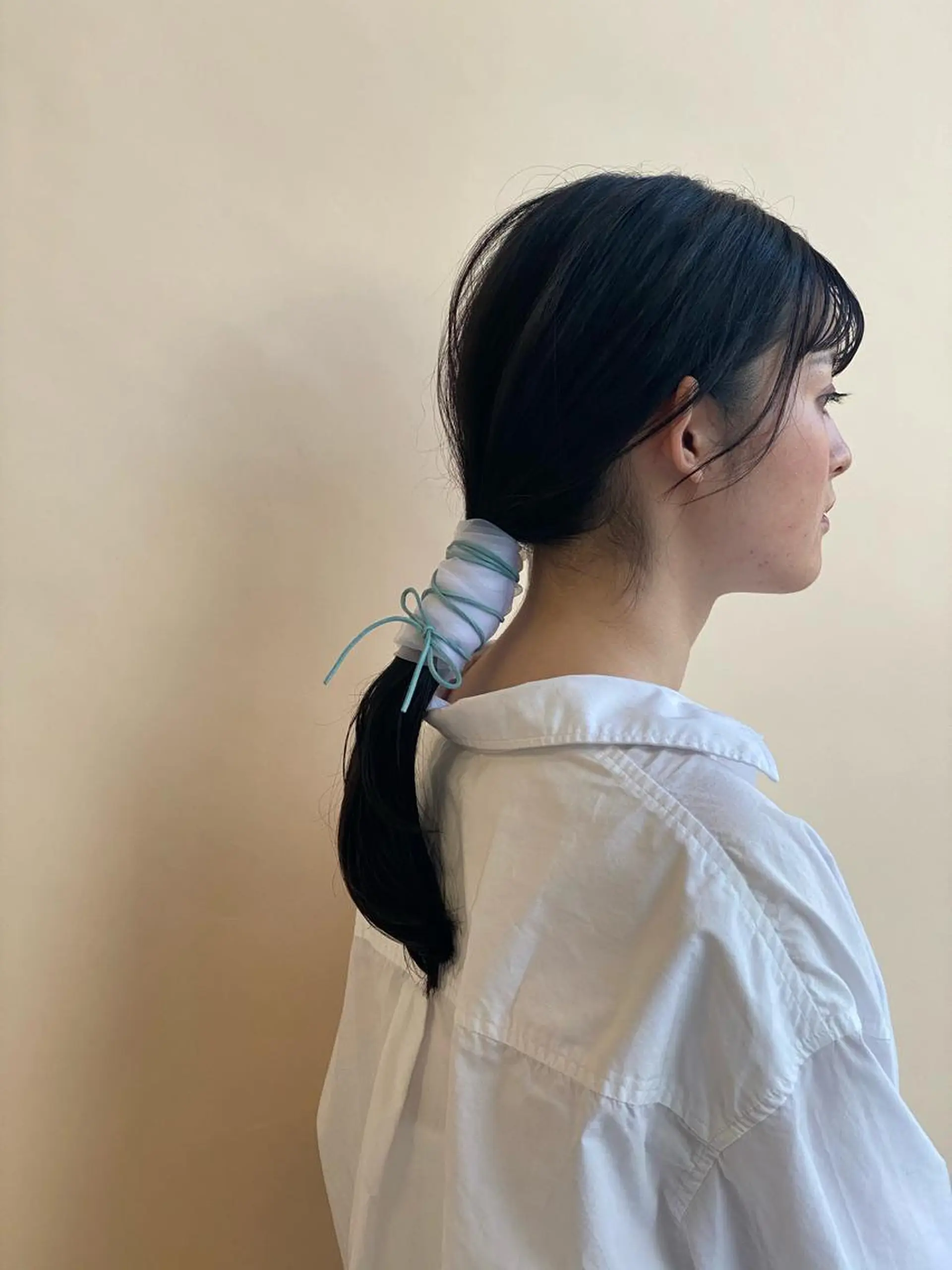 ロング カラー ヘアアレンジ 黒髪 ブルーカラー ブルーブラック 韓国風カラー 韓国風ヘア オタク美容師💟 チバコナツのヘアスタイル