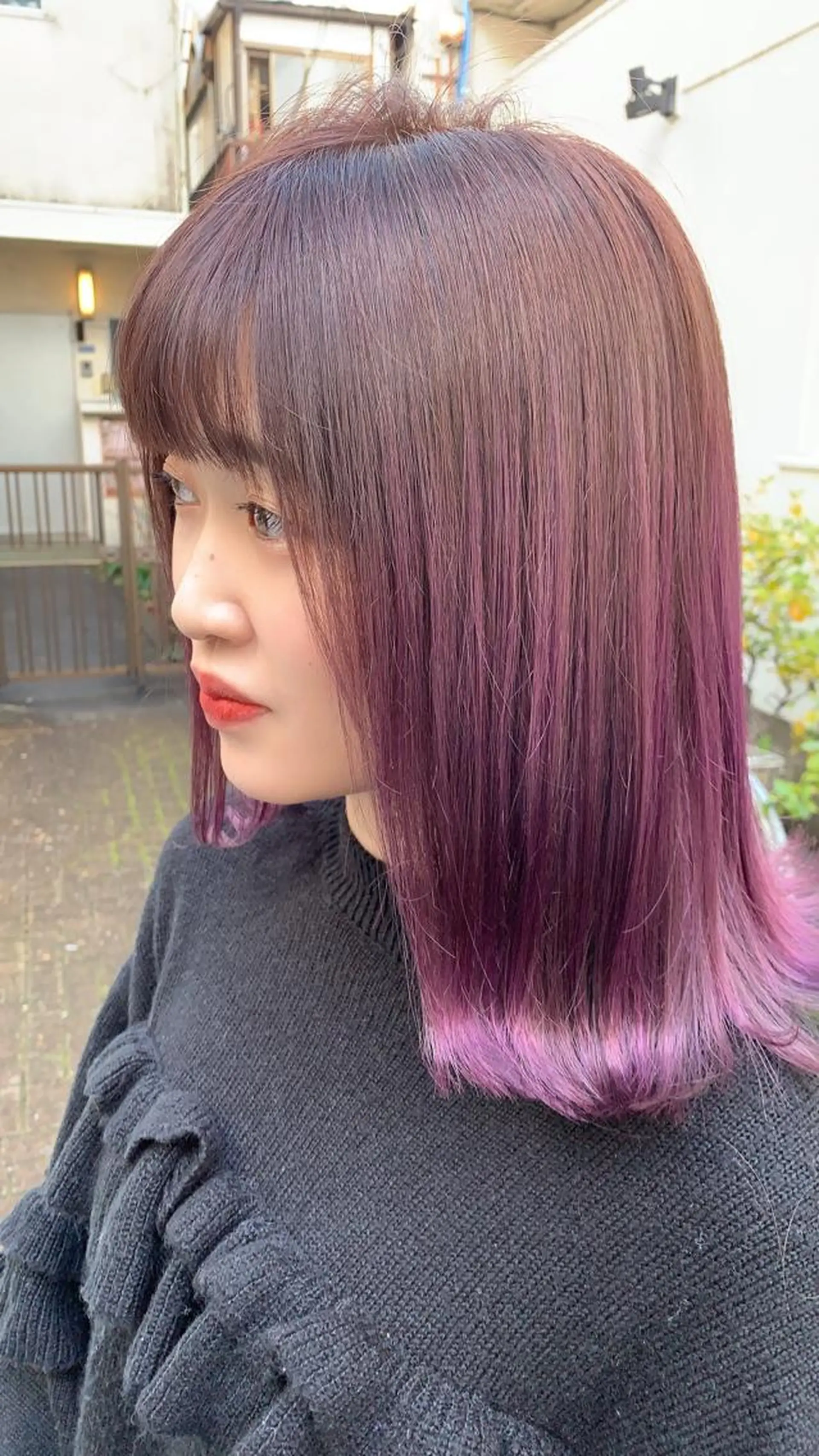 ミディアム カラー ヘアアレンジ グラデーションカラー パープルカラー ヘアカラー nico  原宿所属・nico【代表】 市川　拓也のヘアスタイル