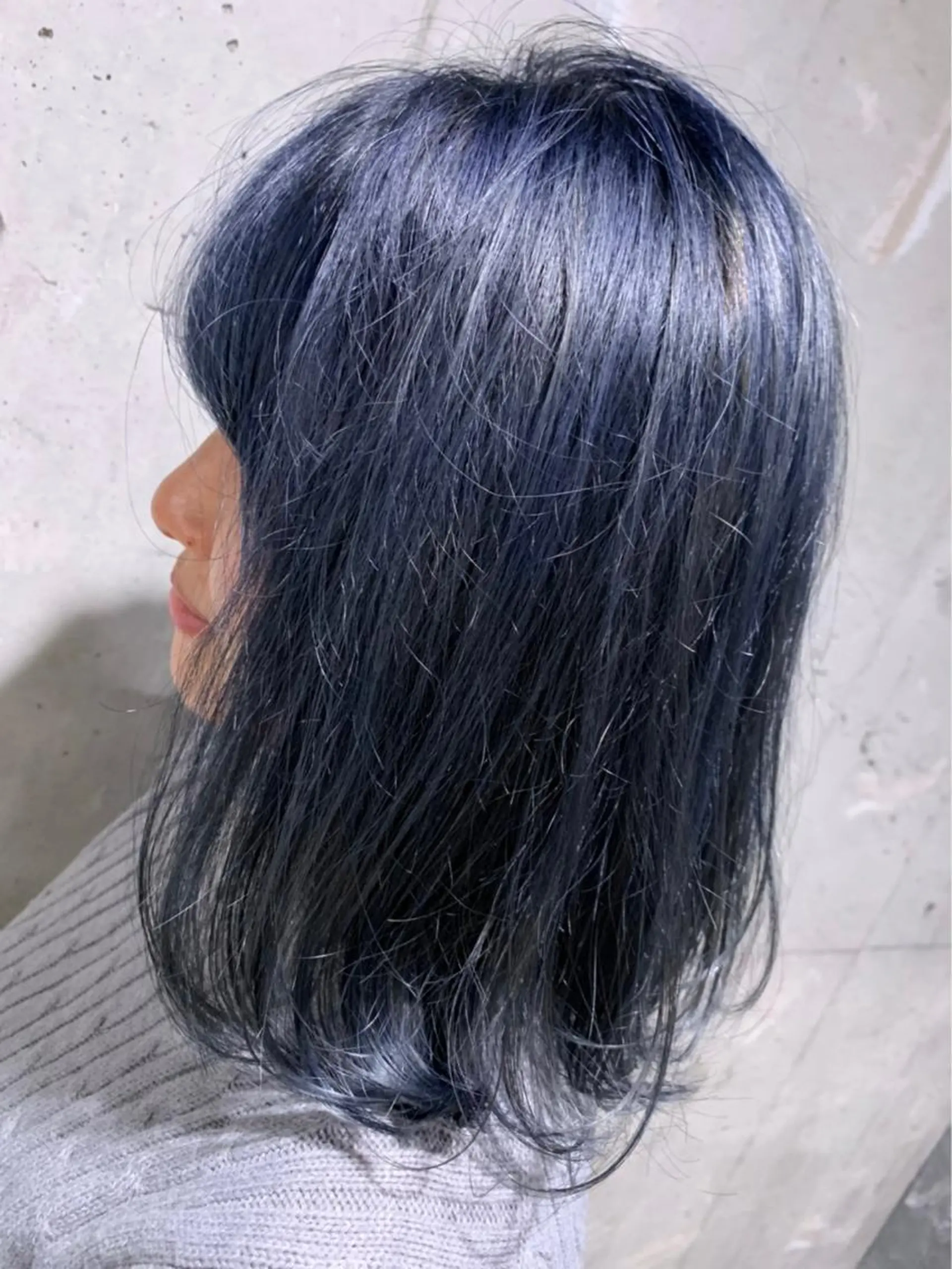 ミディアム カラー ブルーカラー 透明感カラー ネイビーカラー 全色特化美容師 /コウスケ🎨のヘアスタイル