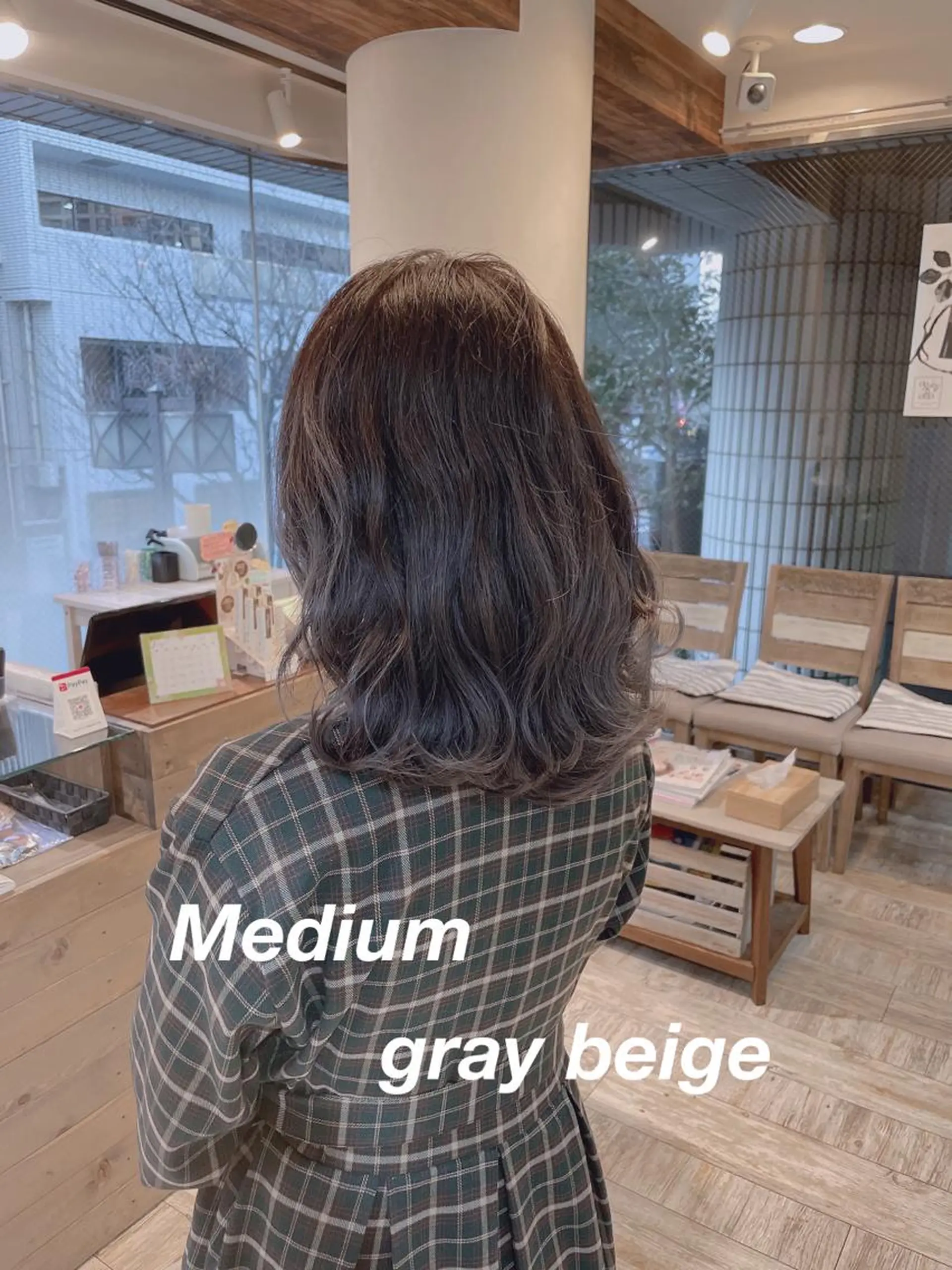 ミディアム カラー ワンレンボブ ミディアムパーマ アッシュ ベージュカラー ブリーチ ✨大人可愛い美髪専門 ／TIARA桜木町のヘアスタイル