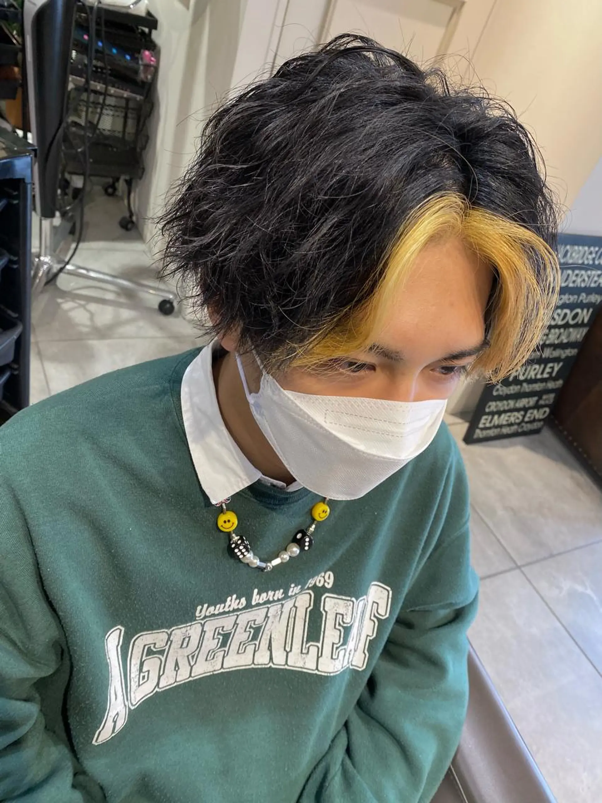 ショート カラー メンズ ミストバング  フェイスフレーミング ヘアカラー 川越 輝梨奈のヘアスタイル