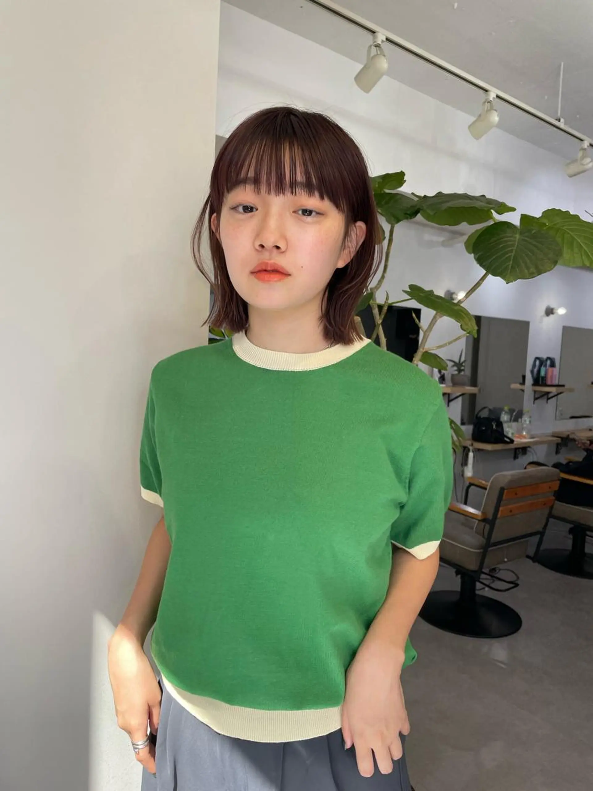 ショート カラー ボブ パーマ＊ 顔まわり似合わせのヘアスタイル