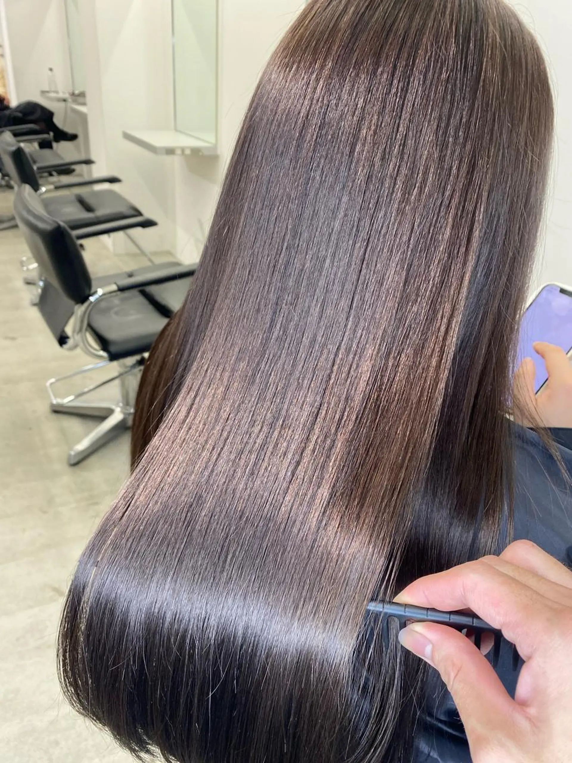 ロング 髪質改善 カット 縮毛矯正 kumon ayu ブリーチ/ハイトーンのヘアスタイル