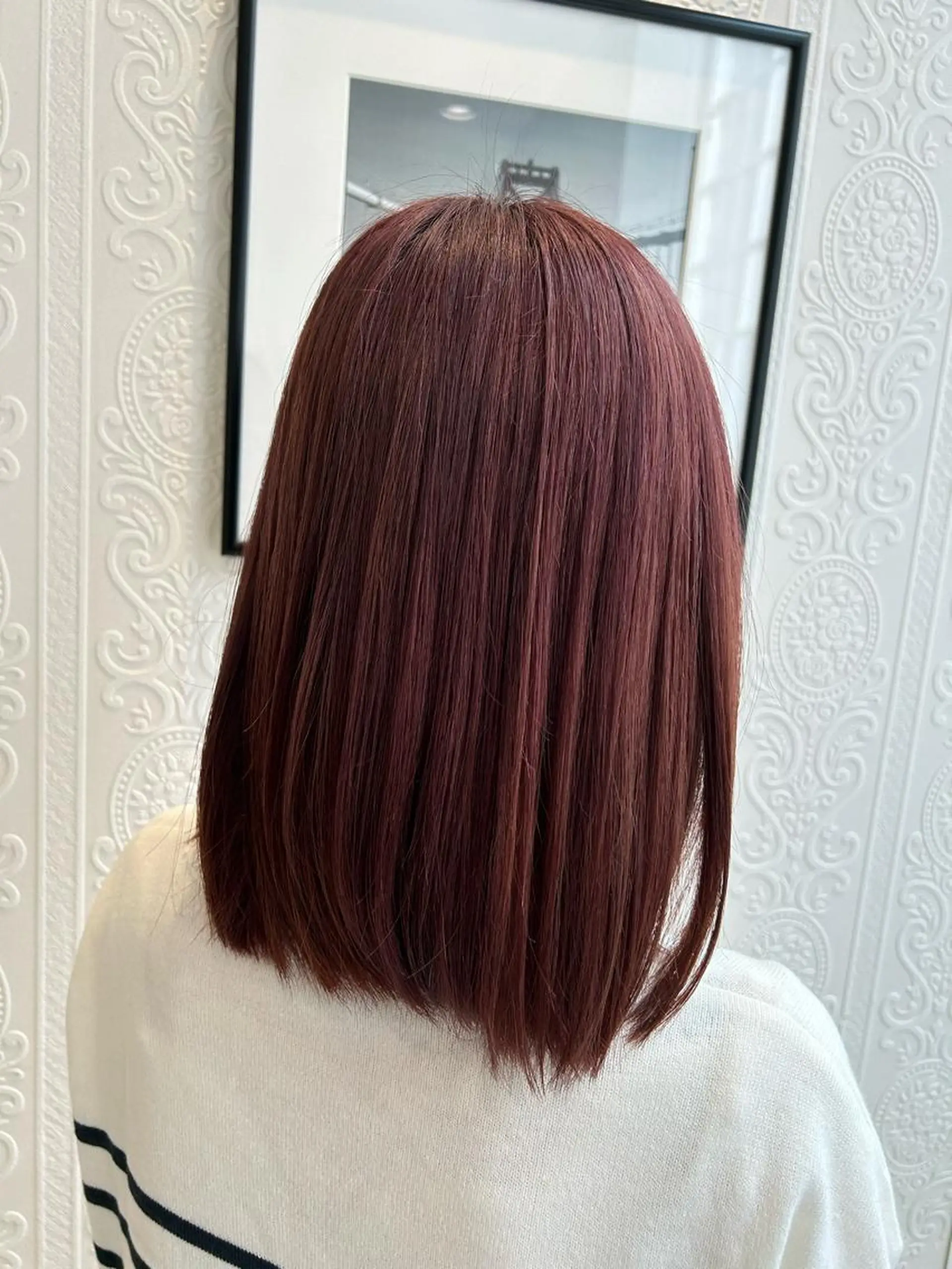 ミディアム カラー ブリーチ ブラウンカラー ピンクカラー ピンクブラウン 🍀富久 永梨🧸のヘアスタイル