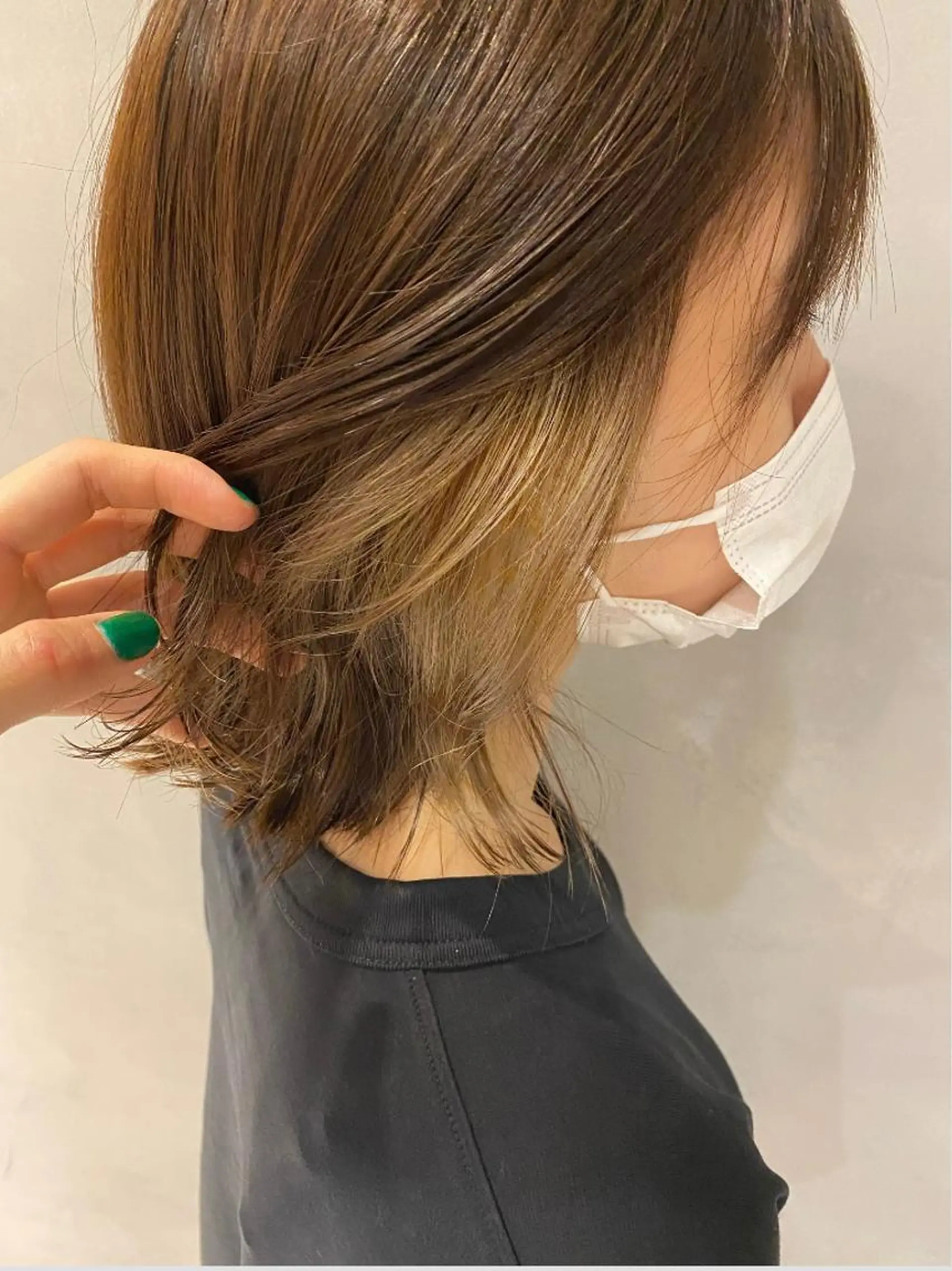 ミディアム カット ヘアカラー ふじ ここなのヘアスタイル