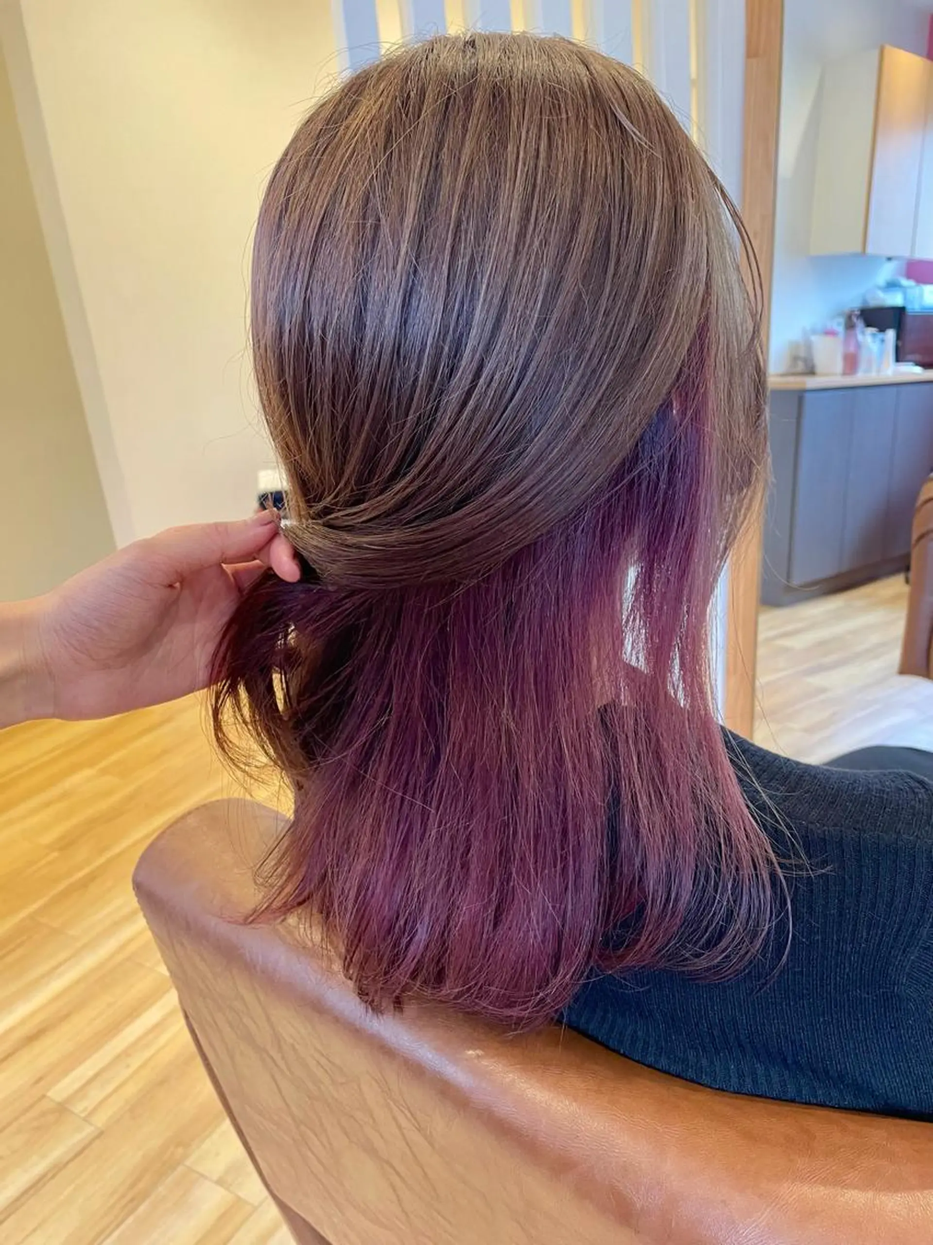 セミロング カラー インナーカラー ピンクカラー ヘアカラー 北九州美容室 🕊️わかな✂︎のヘアスタイル