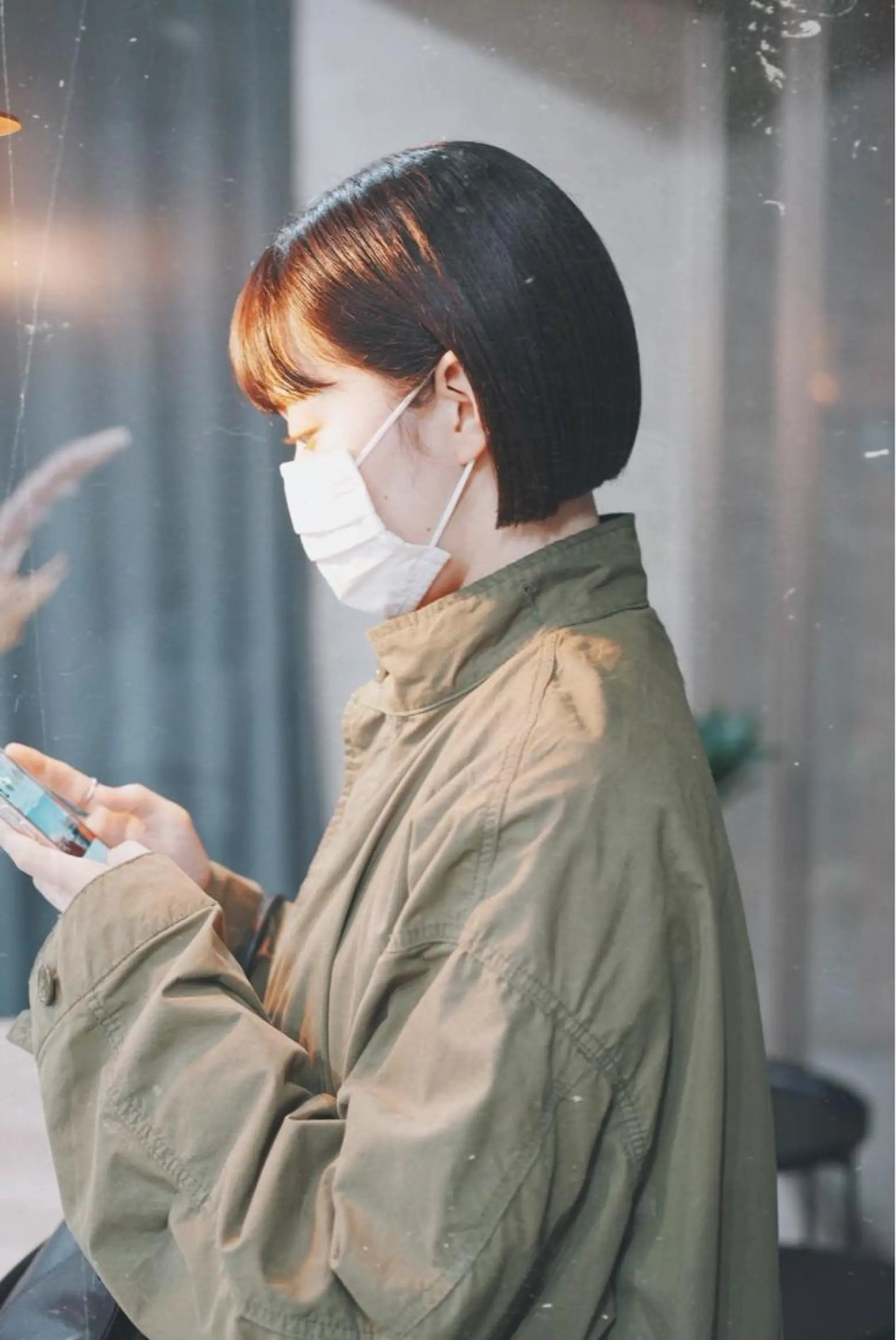 ショート カラー ボブパーマコテ巻き風 パーマNo1深江秀平のヘアスタイル