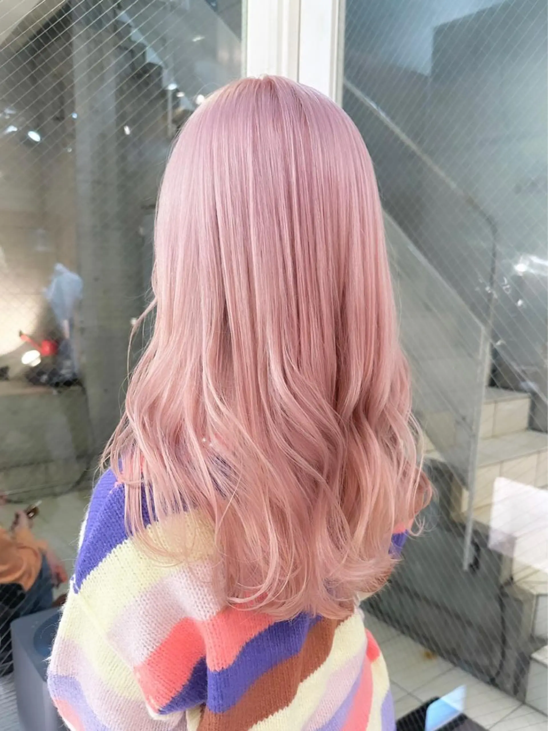 ロング カラー ブリーチ ハイトーンカラー ピンクカラー 平成ギャル×韓国 mix💖MIKUのヘアスタイル