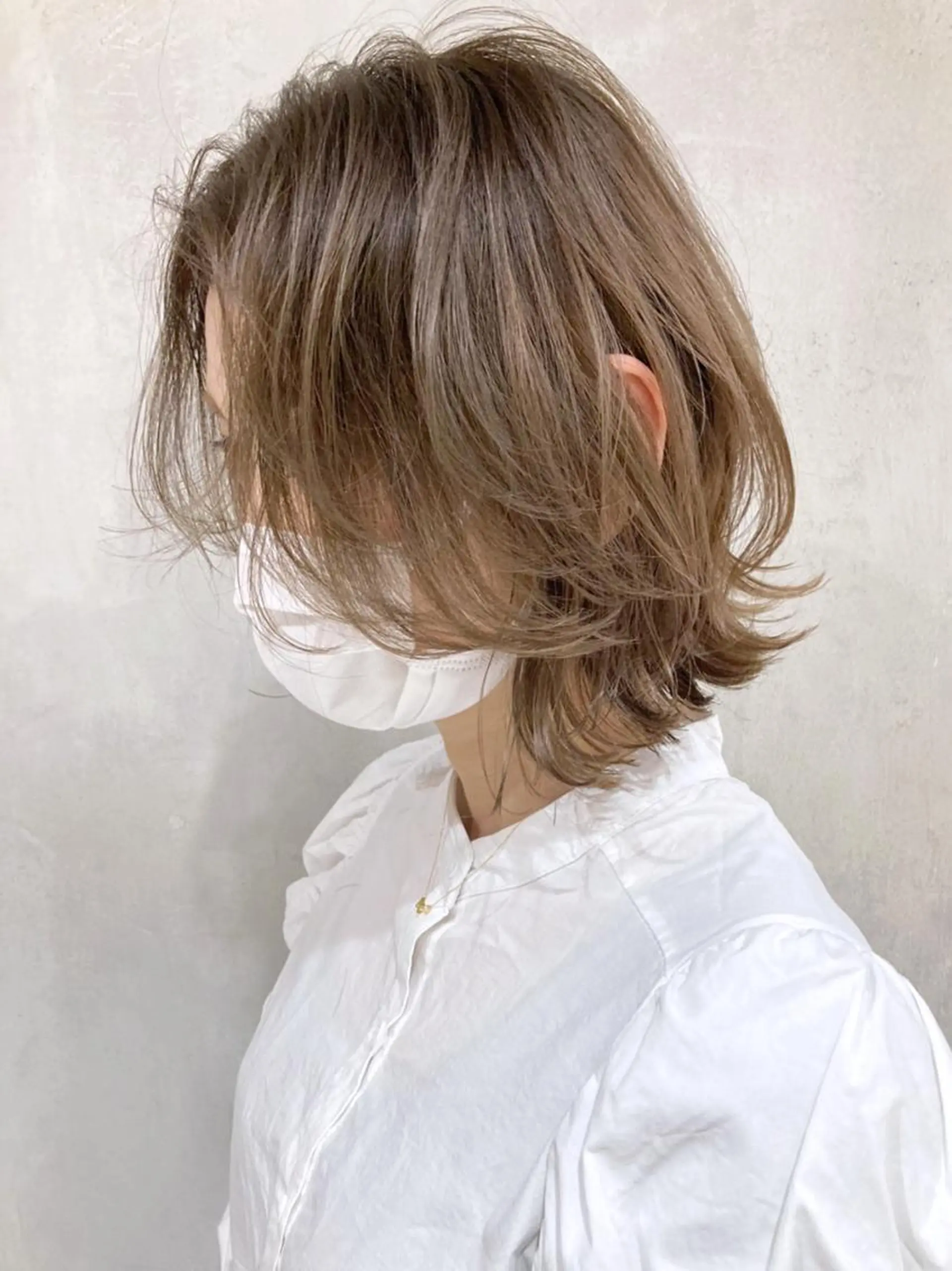 ミディアム カラー パーマ ヘアアレンジ ハイライトカラー ハイライト レイヤーカット ITbyALBUM 中野店のヘアスタイル