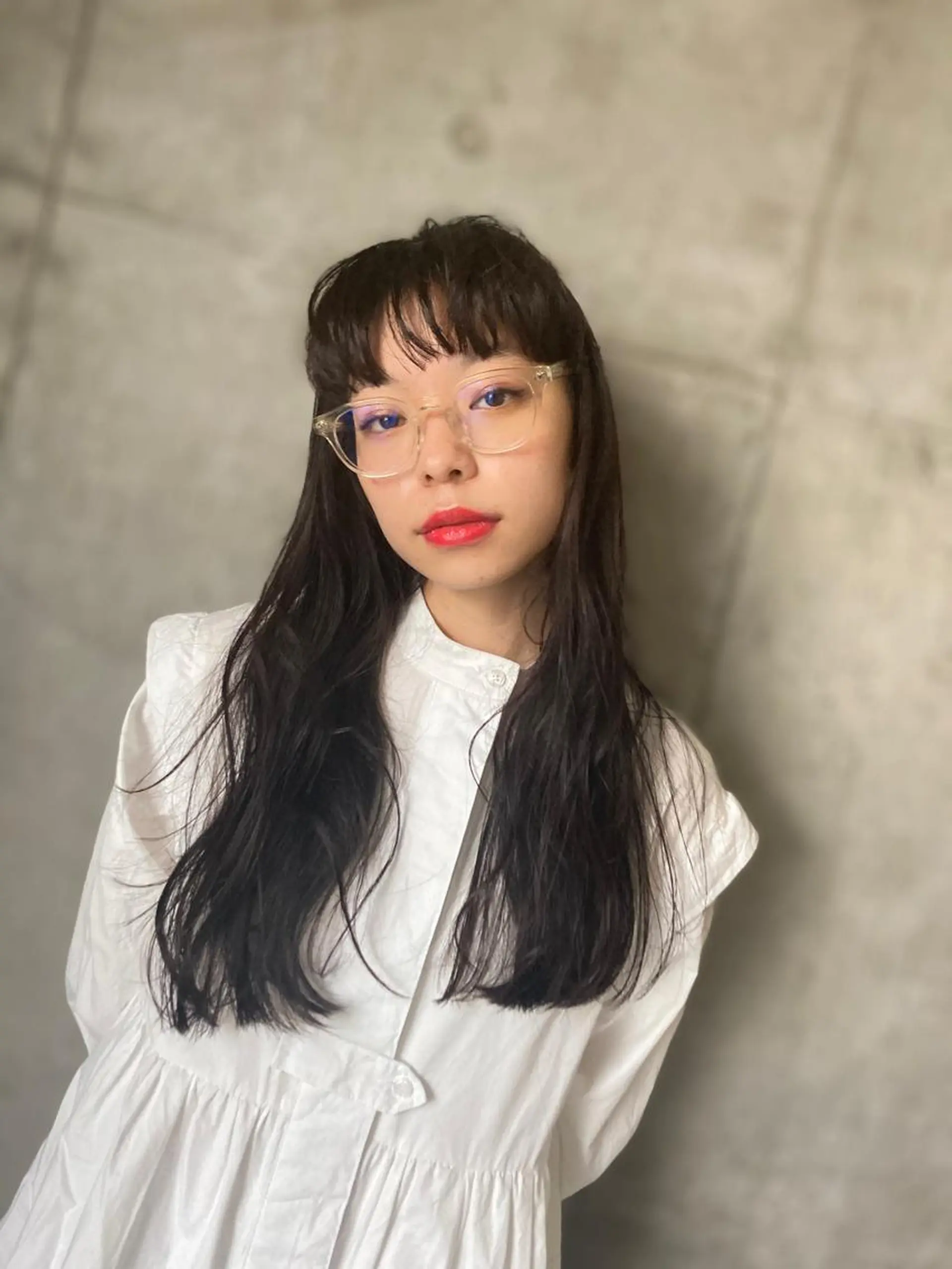 ロング ボブ ハイライト 姫カット おくれ毛 ✂︎岡根 京花✂︎のヘアスタイル