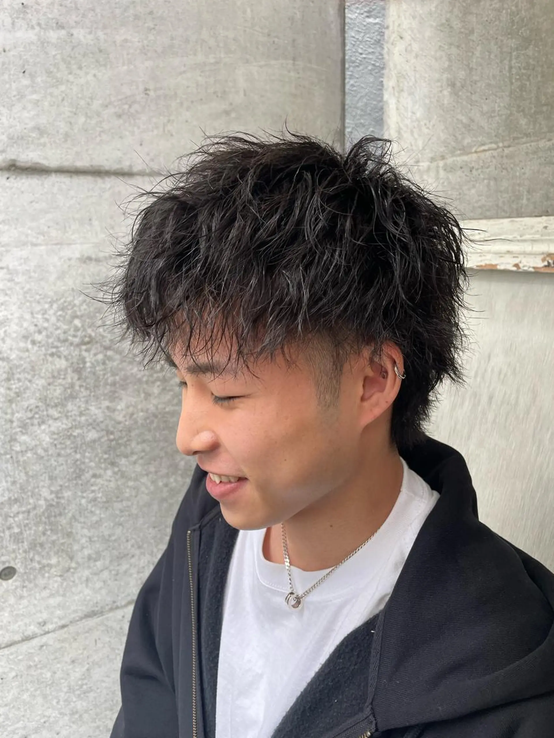 ショート メンズ ショートボブ メンズバレイヤージュ メンズブリーチ ダウンパーマ メンズハイライト カット パーマ トリートメント 南堀江メンズ ▫️SOSHI▫️のヘアスタイル