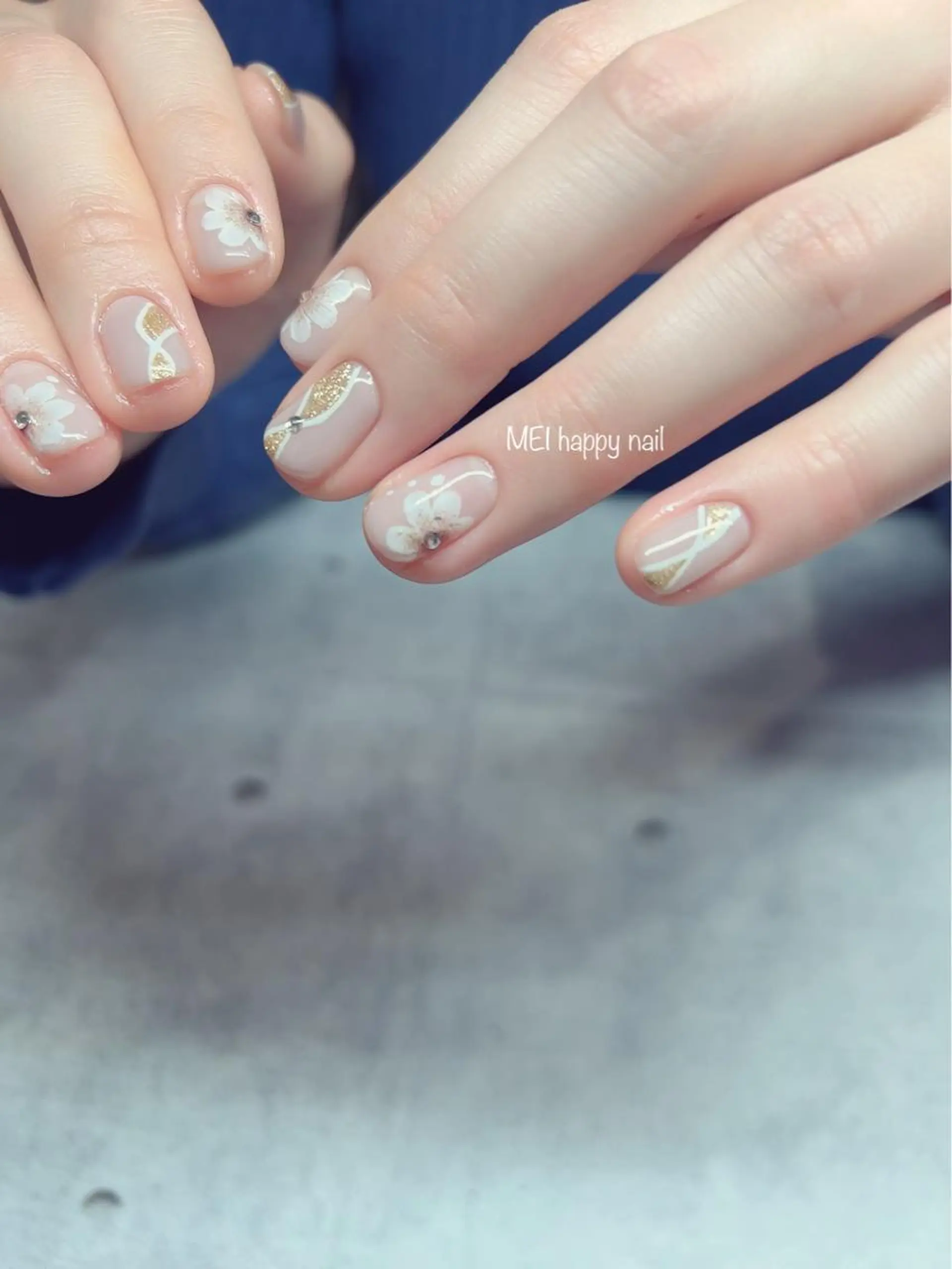 ネイル 北浦和 自爪育成ケアのネイルデザイン