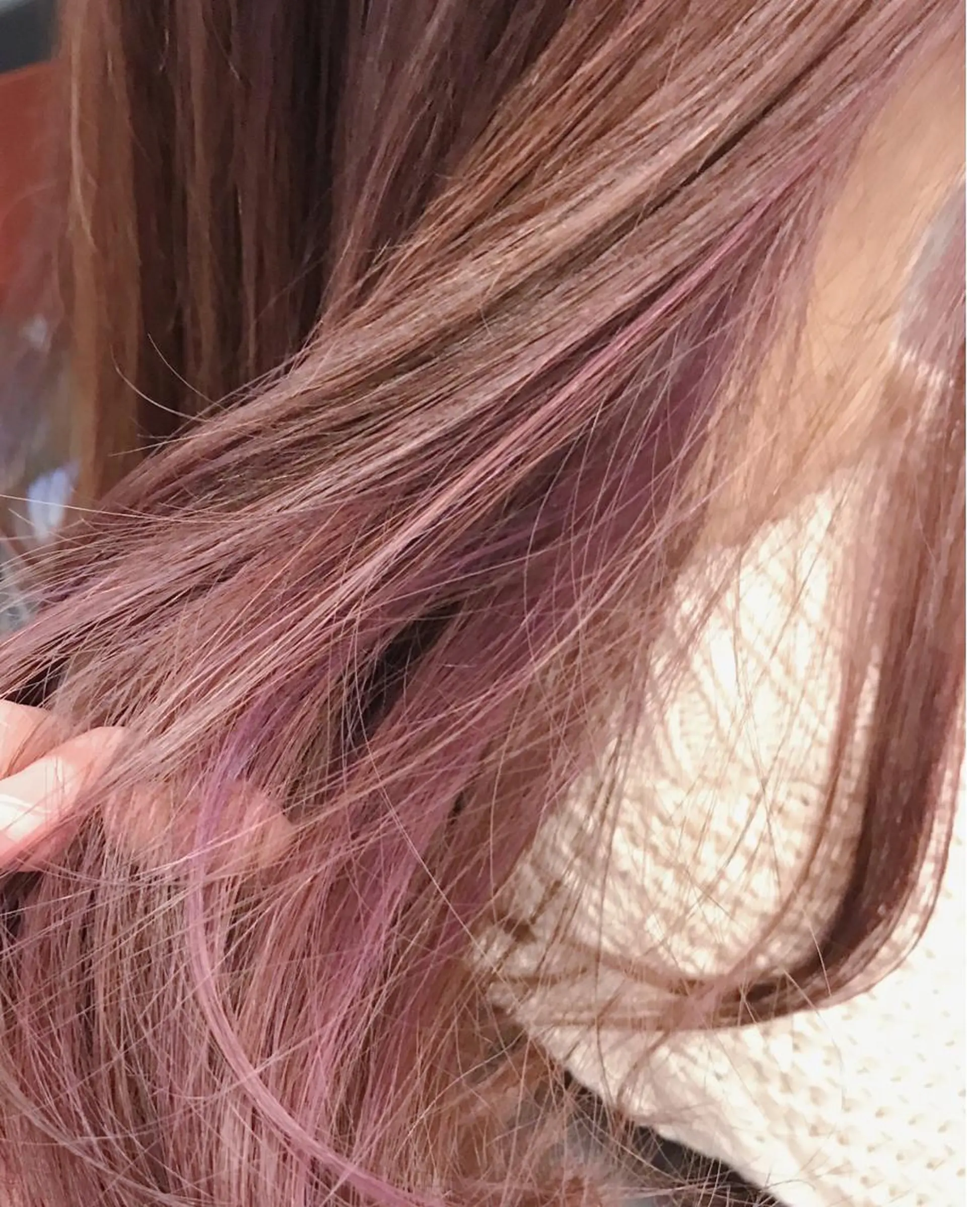 セミロング カラー ヘアアレンジ グラデーションカラー ハイライトカラー ハイライト yeope所属・ハイトーンカラー ブリーチ専門・天神のヘアスタイル