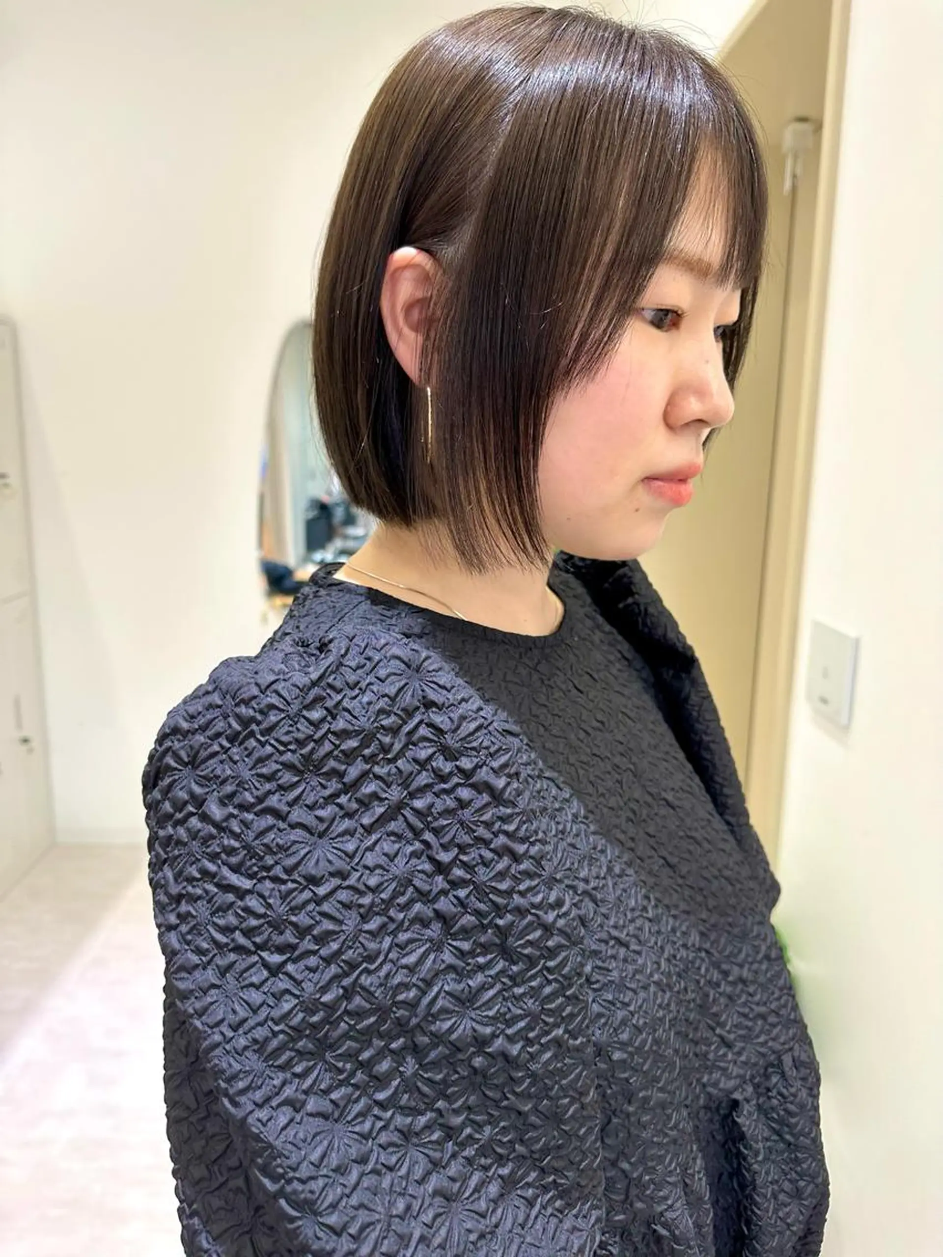 ショート ボブ 縮毛矯正 カット ヘアカラー トリートメント レイヤー/ボブ/ 顔周り/yukinaのヘアスタイル