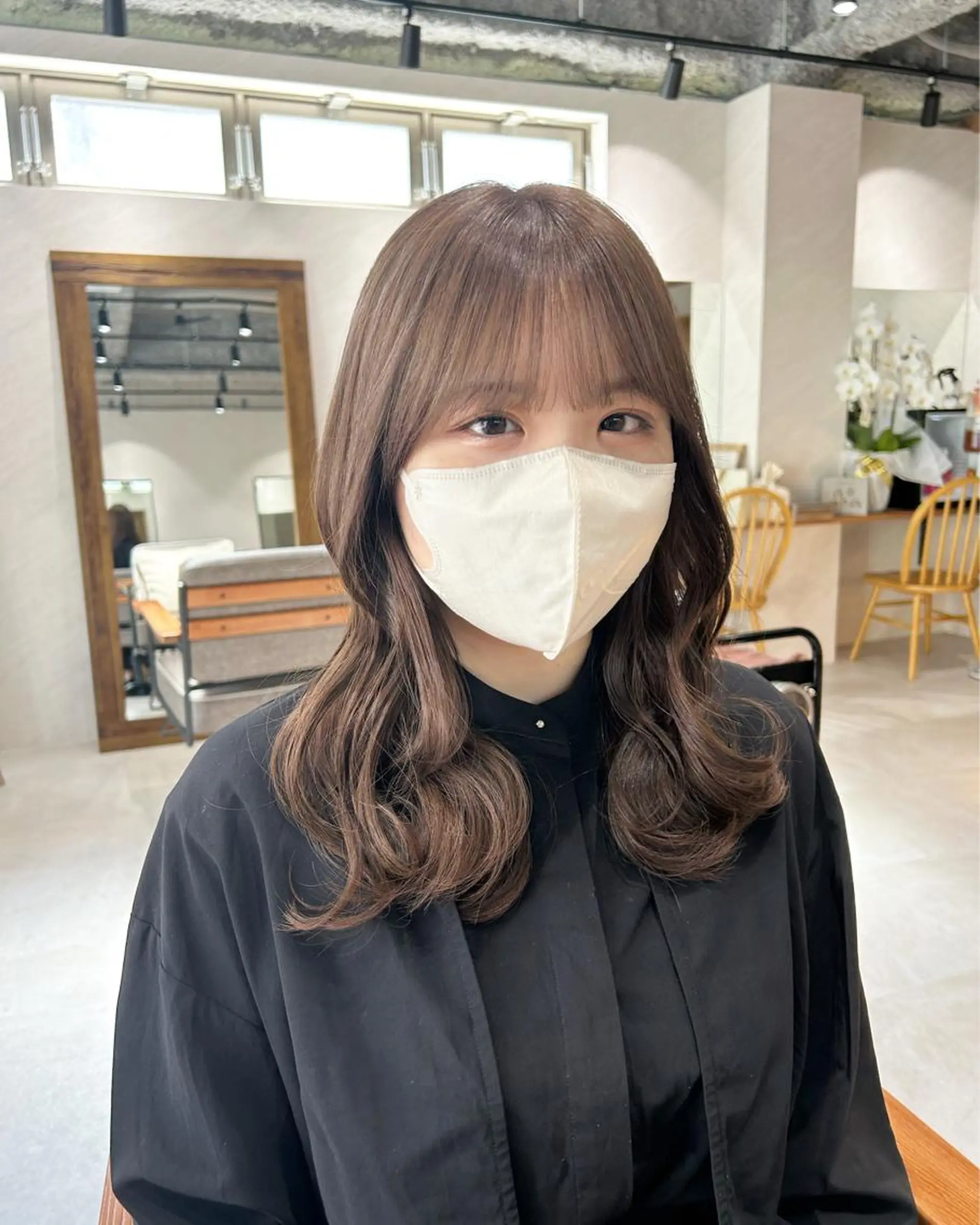 セミロング カラー グレージュ カット ヘアカラー トリートメント 🎀髪質改善・艶髪カ ラー🎀YUMEKAのヘアスタイル