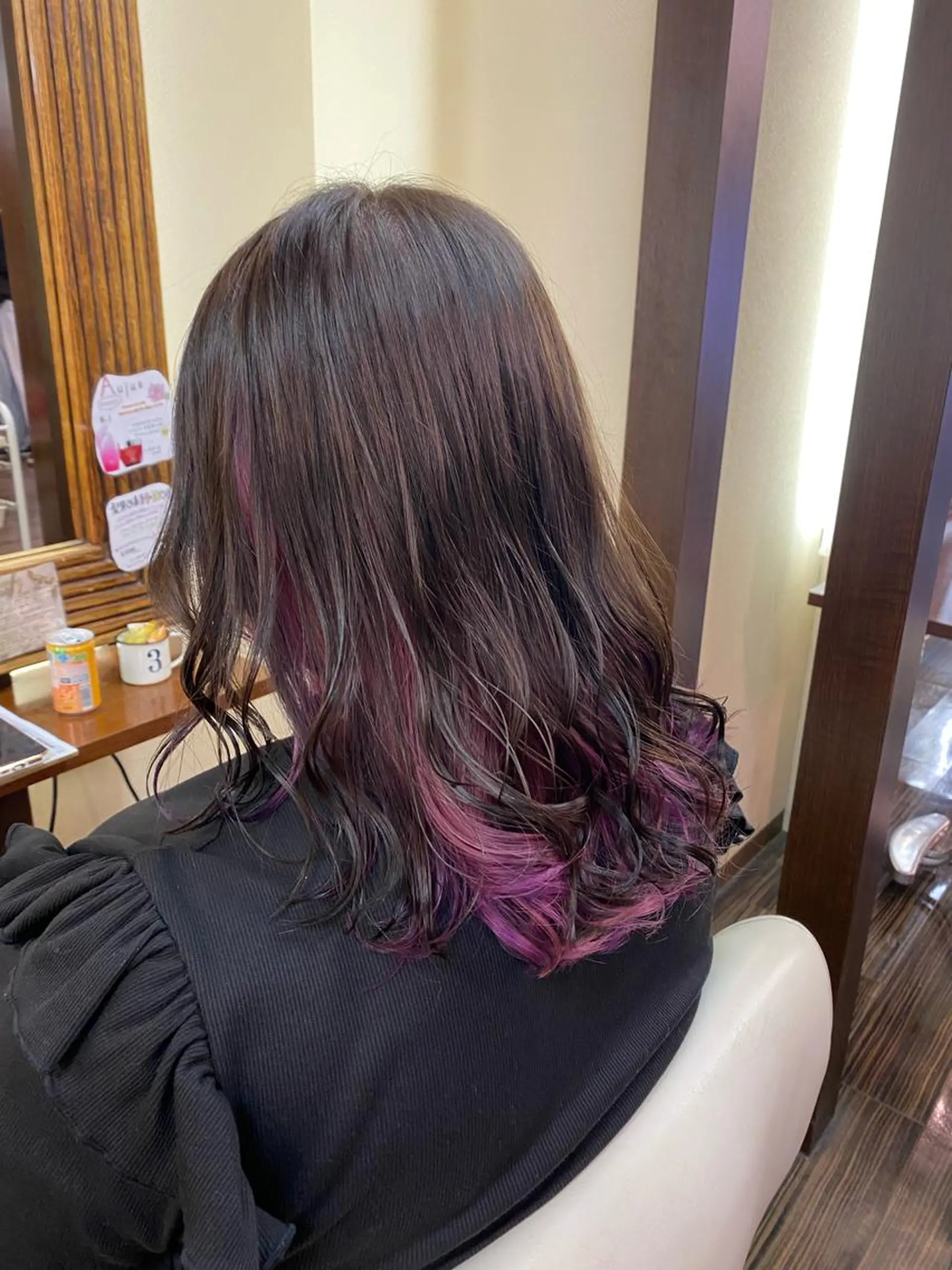 ミディアム カラー ヘアアレンジ メンズ ヘアカラー トリートメント 加藤 瑠美のヘアスタイル