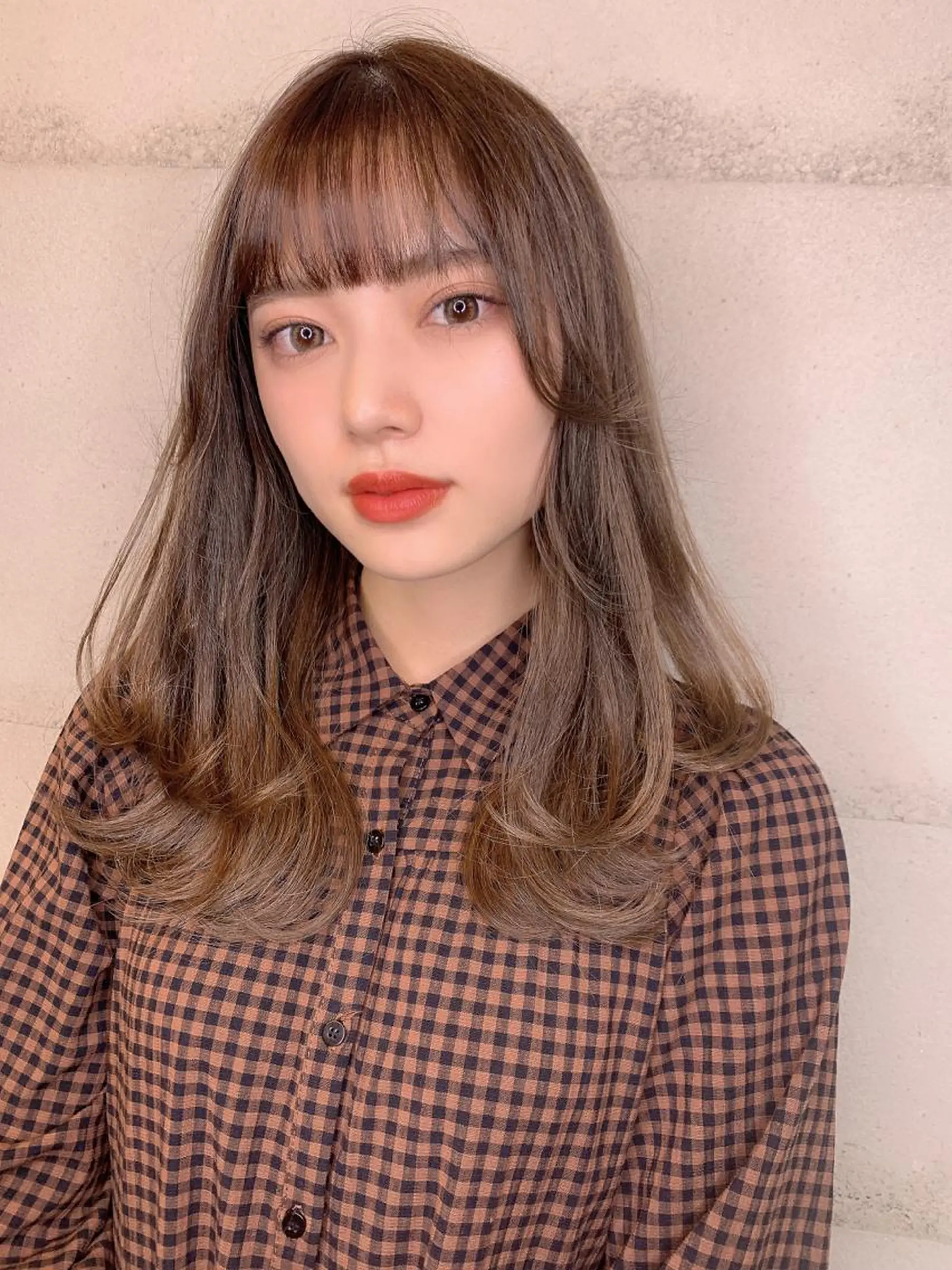 セミロング カラー カット ヘアカラー トリートメント 透明感/オリーブ/ グレージュ/YUKAのヘアスタイル