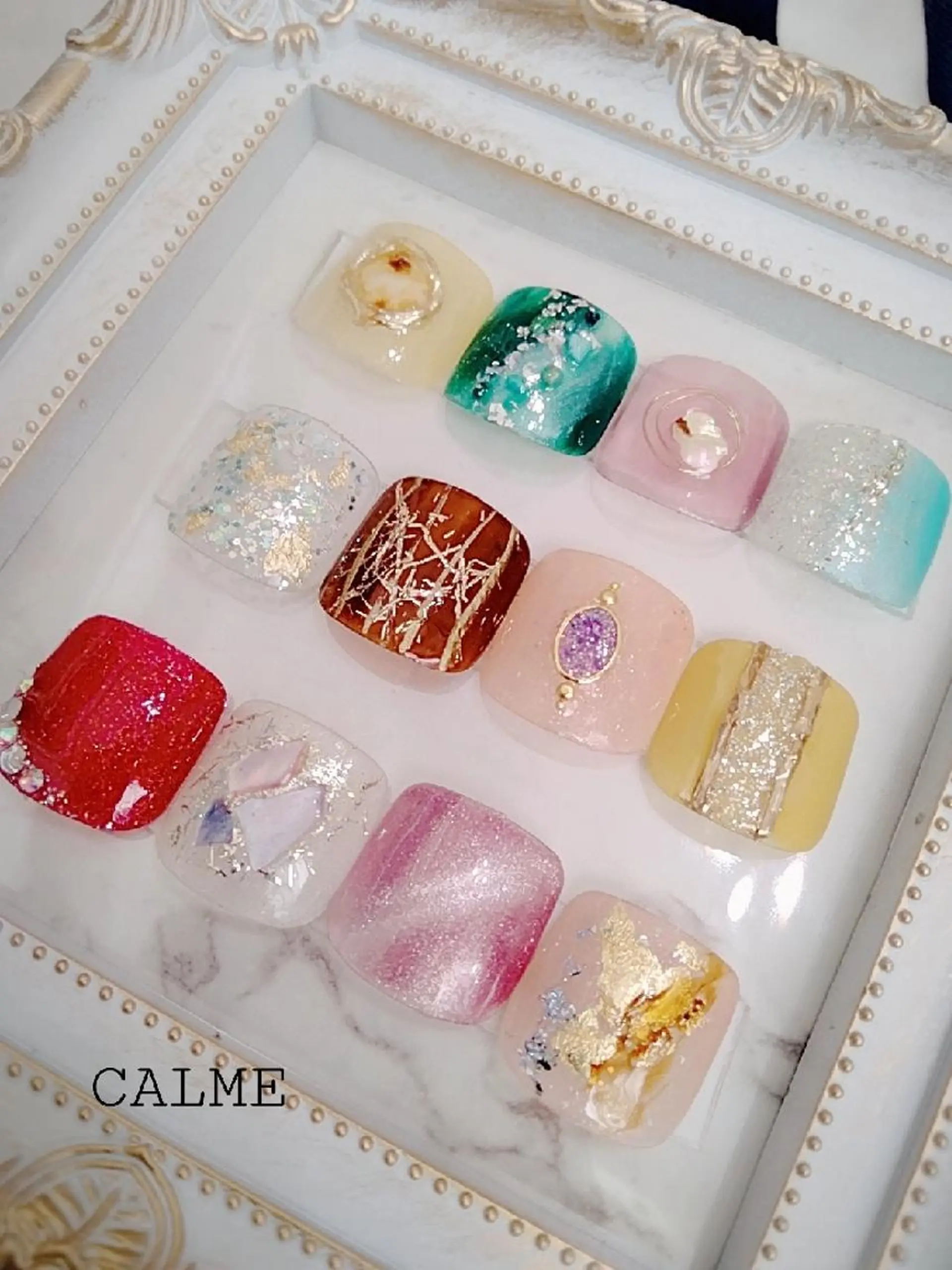 ネイル フットネイル シンプルネイル フットネイル CALME ♡のネイルデザイン