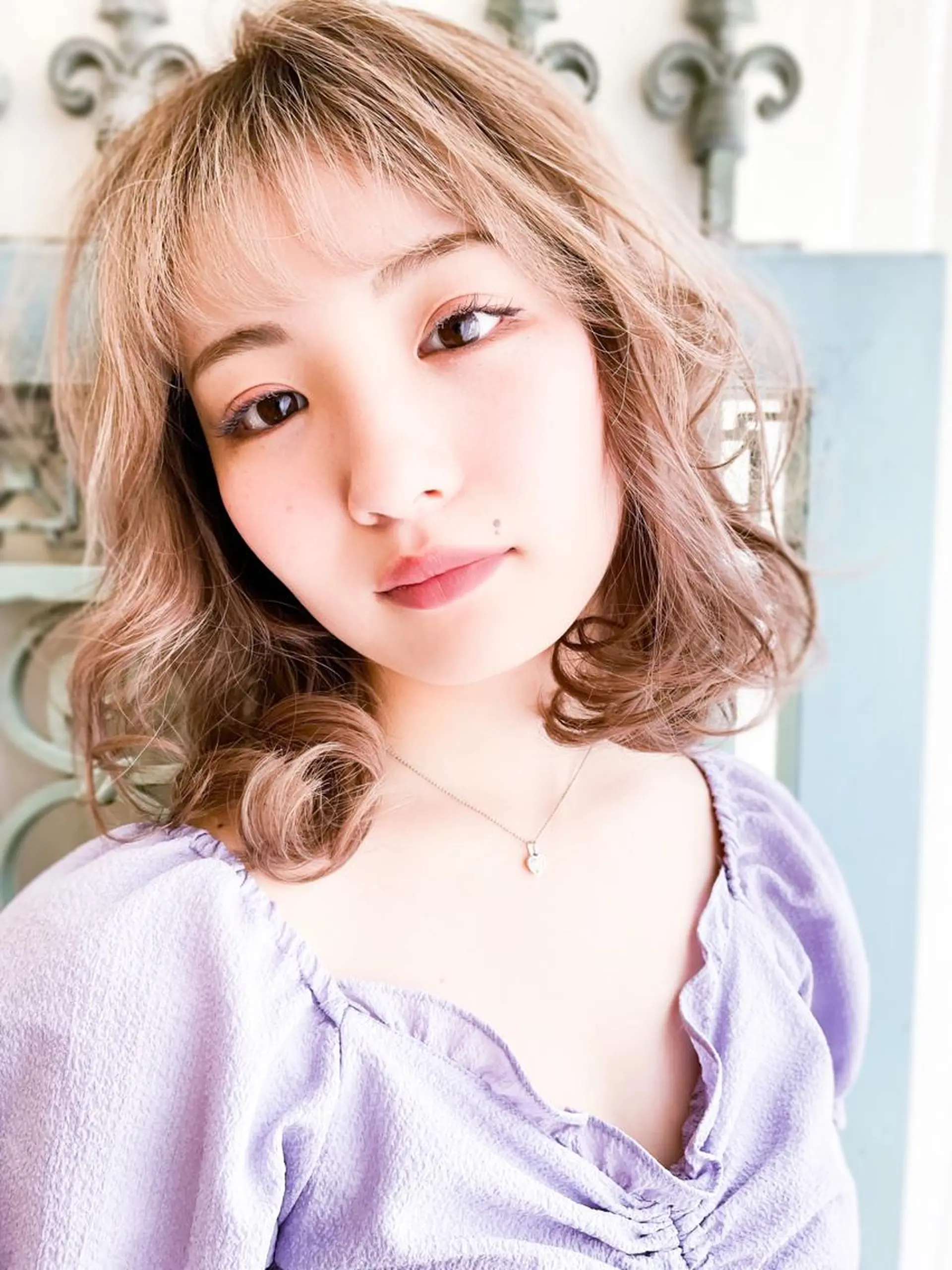 ミディアム カラー パーマ ヘアアレンジ メンズ ヘアカラー ヘアセット 表参道Lise おおいしおりのヘアスタイル