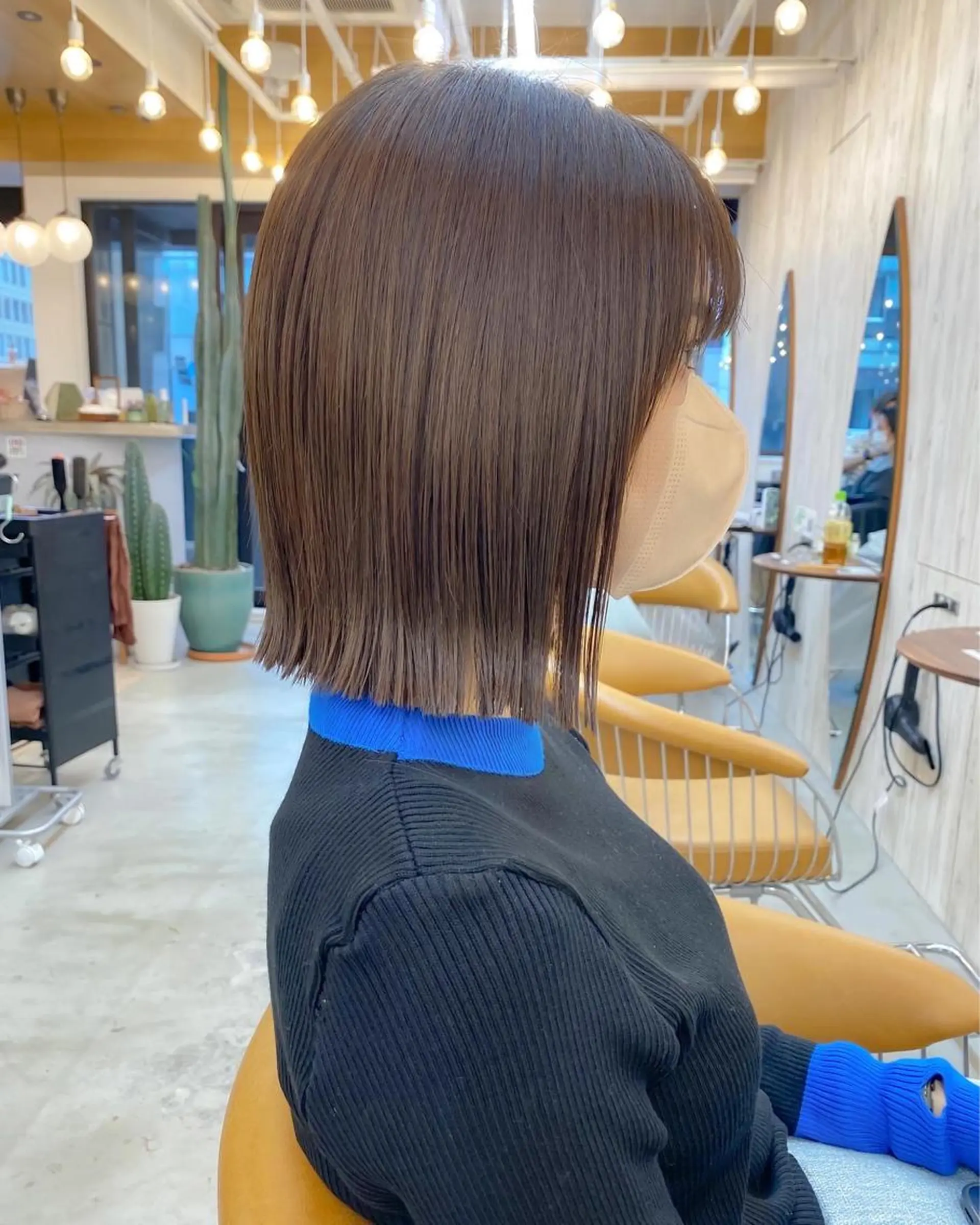 ミディアム カラー 切りっぱなしボブ ボブ ♥️ボブ韓国風ヘア ♥️久保田夢美のヘアスタイル