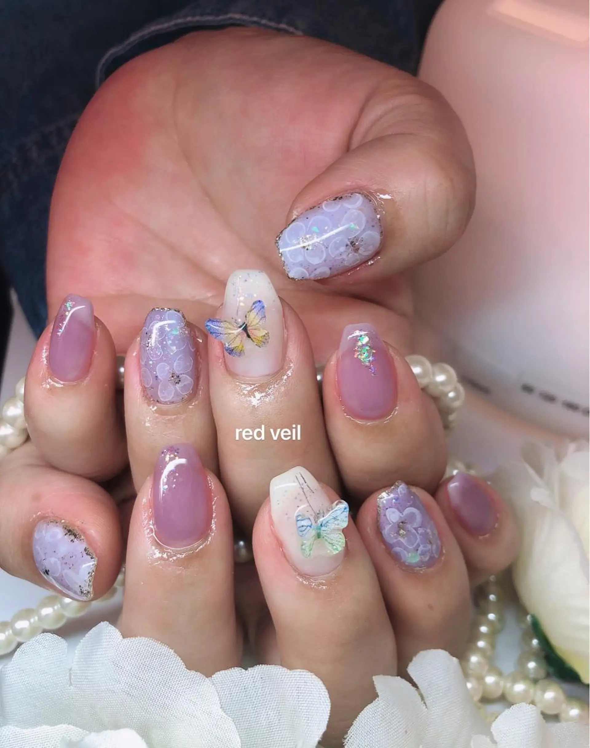 ミディアム ネイル ハンドネイル 長さ出し専門 nynaのネイルデザイン