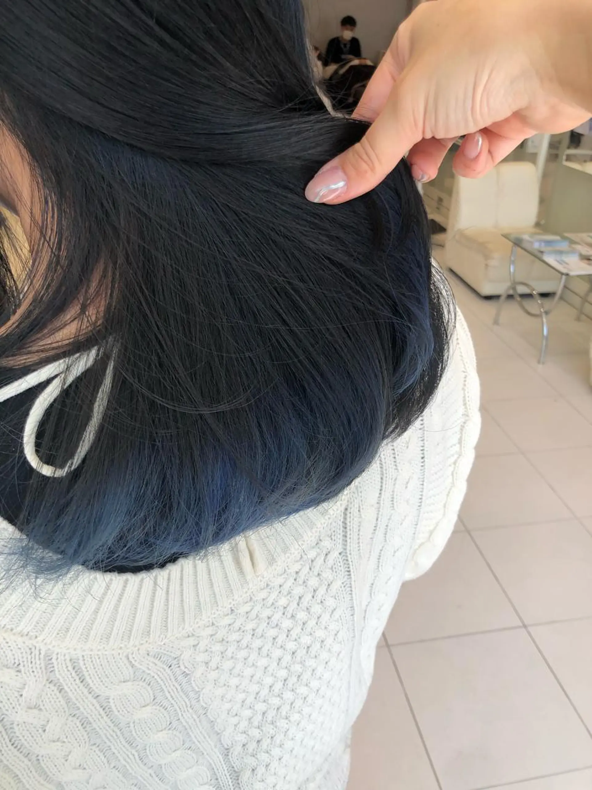 セミロング カラー ブルーカラー インナーカラー MODE K's松原 YUMIのヘアスタイル