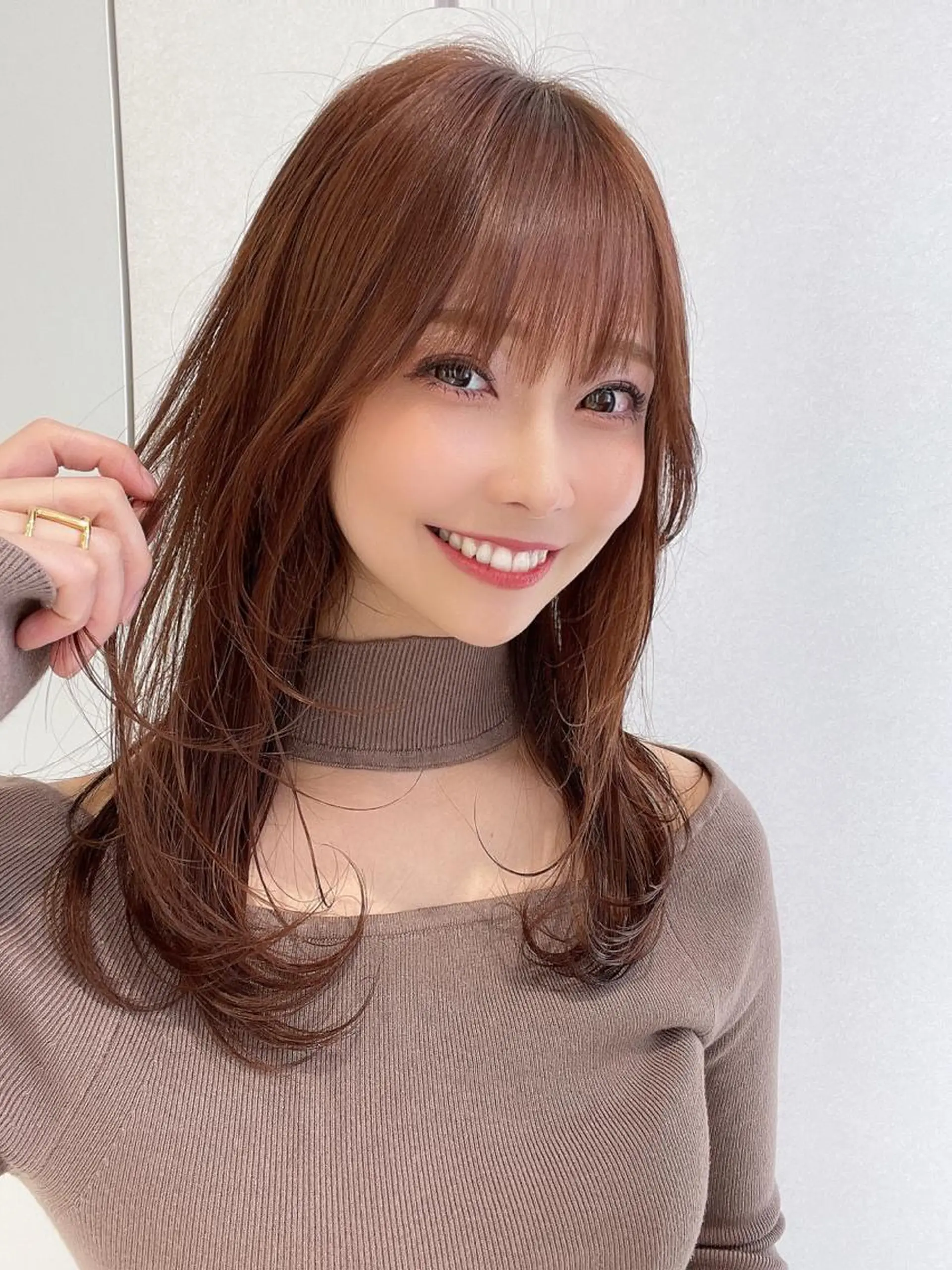 セミロング カラー レイヤーカット COA GINZA 空也/前髪/顔まわりのヘアスタイル