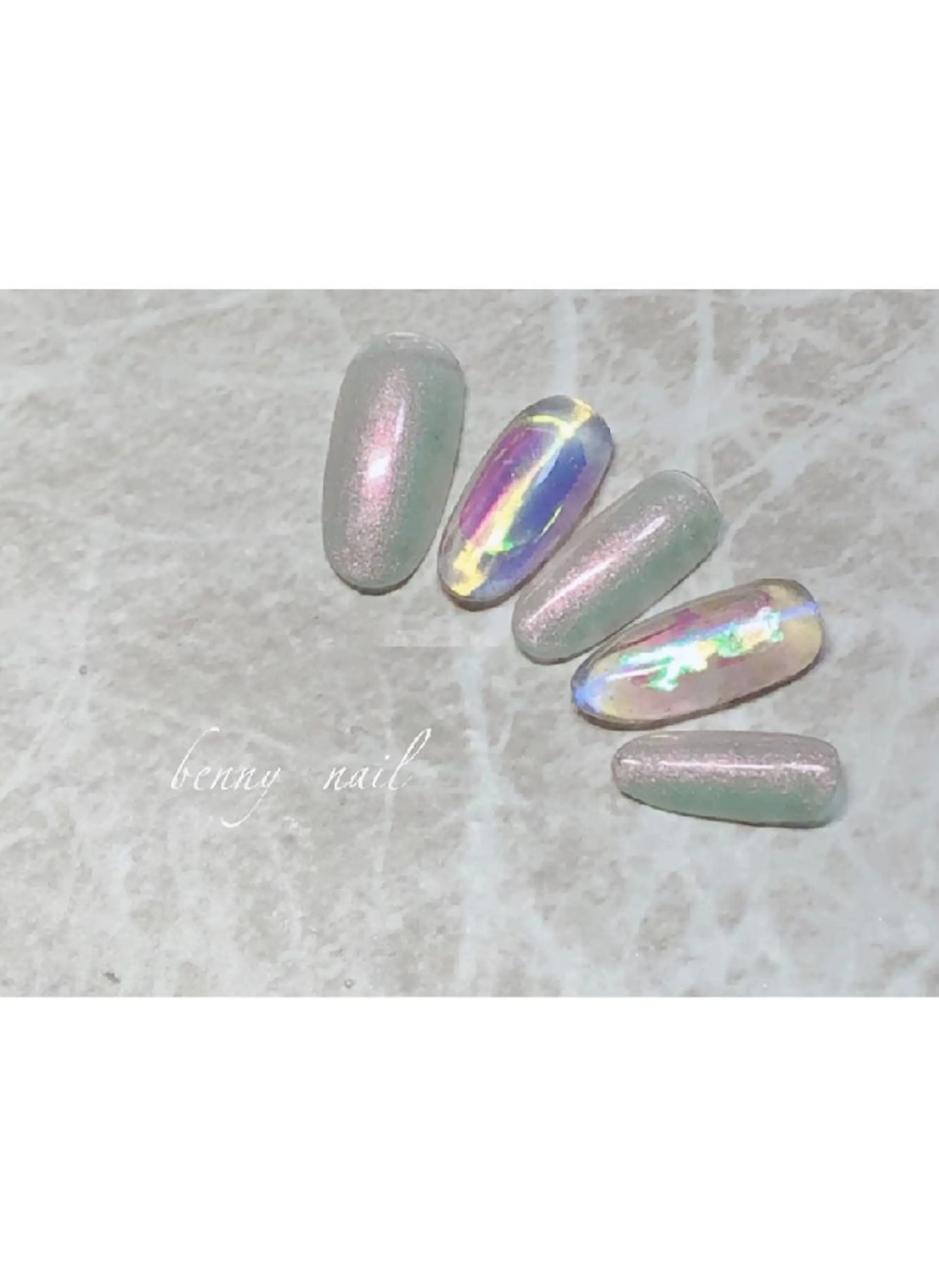 ネイル オーロラネイル 最終受付23時半 benny nailのネイルデザイン