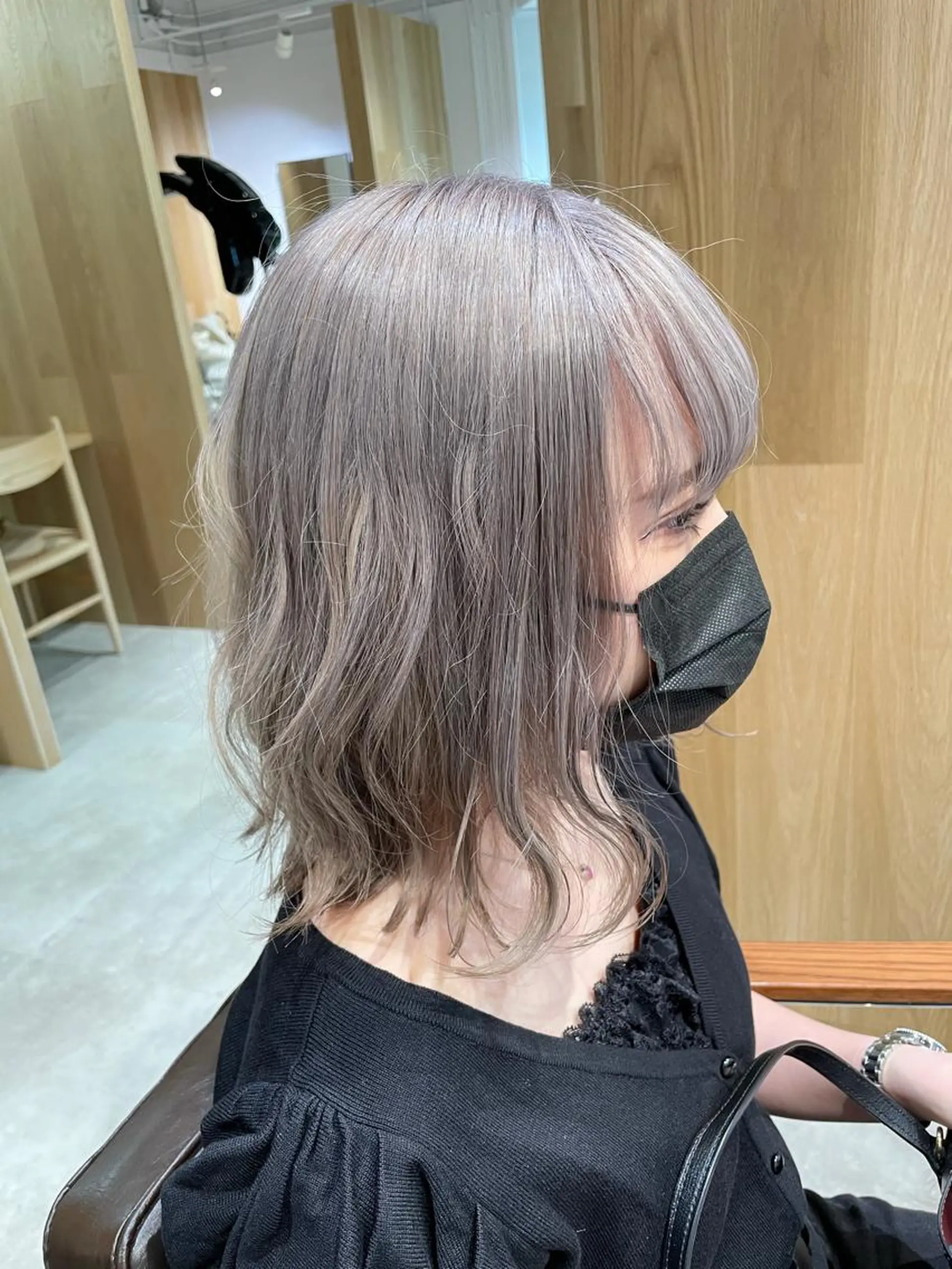 ミディアム カラー ヘアカラー トリートメント レイヤー/ハッシュ 渋谷/サッタのヘアスタイル