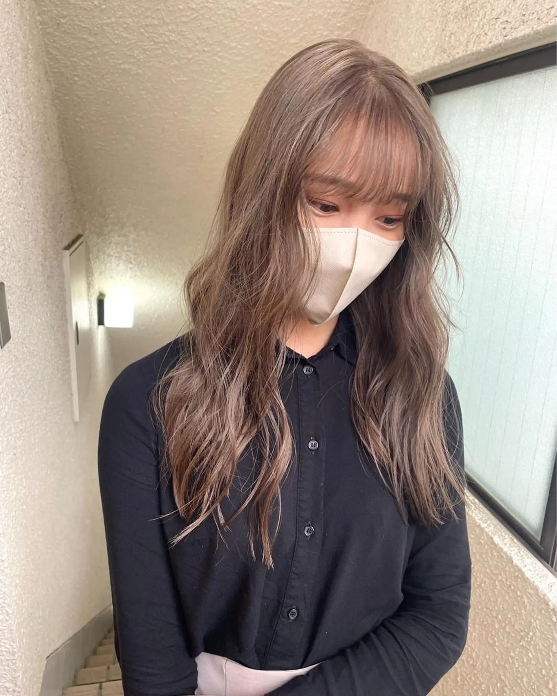 ロング カラー ブリーチ ダブルカラー グレージュ カット ヘアカラー トリートメント レイヤー/透明感 カラー/Tamakiのヘアスタイル